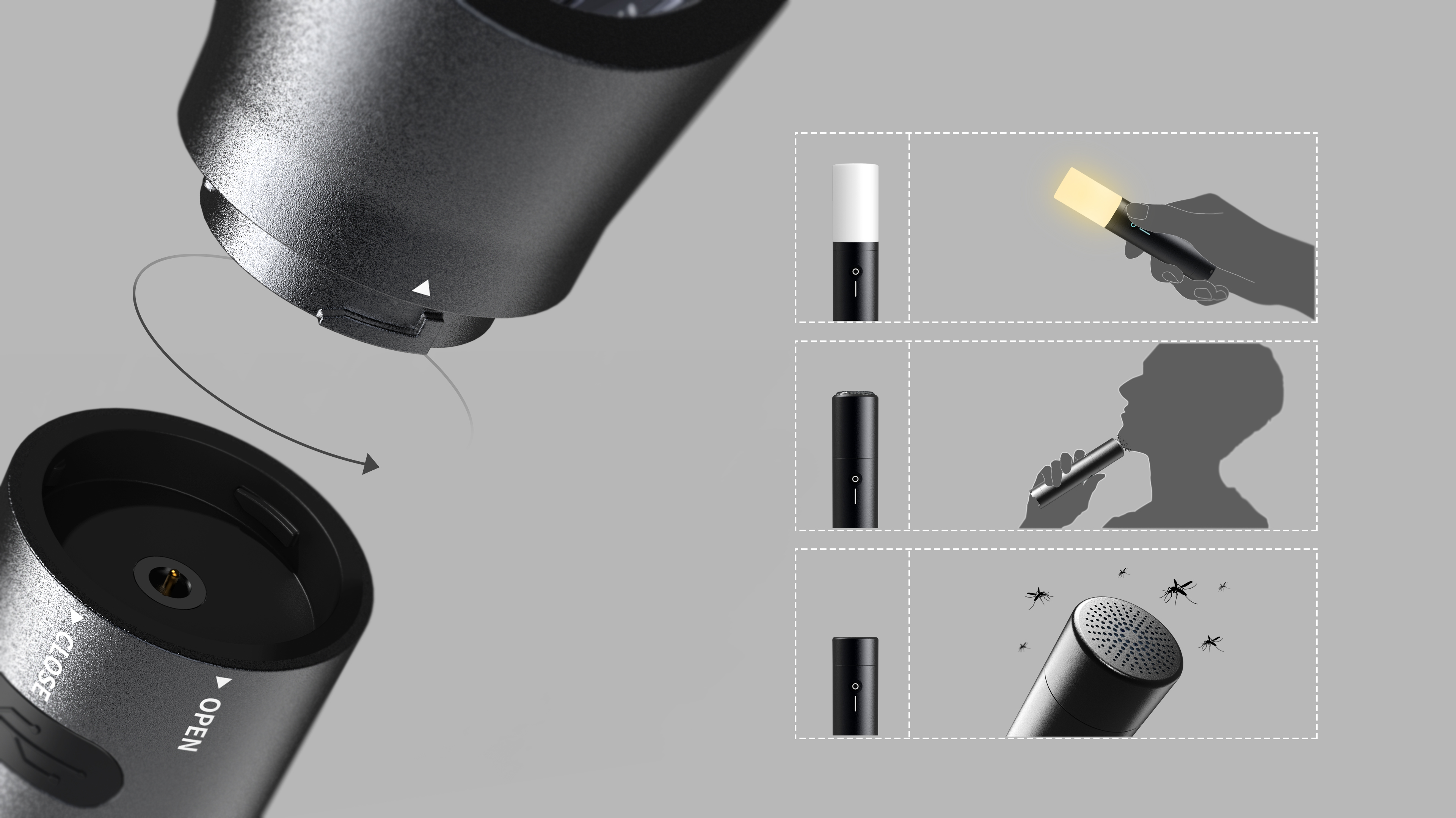 Rechargeable handle with multiple function modules