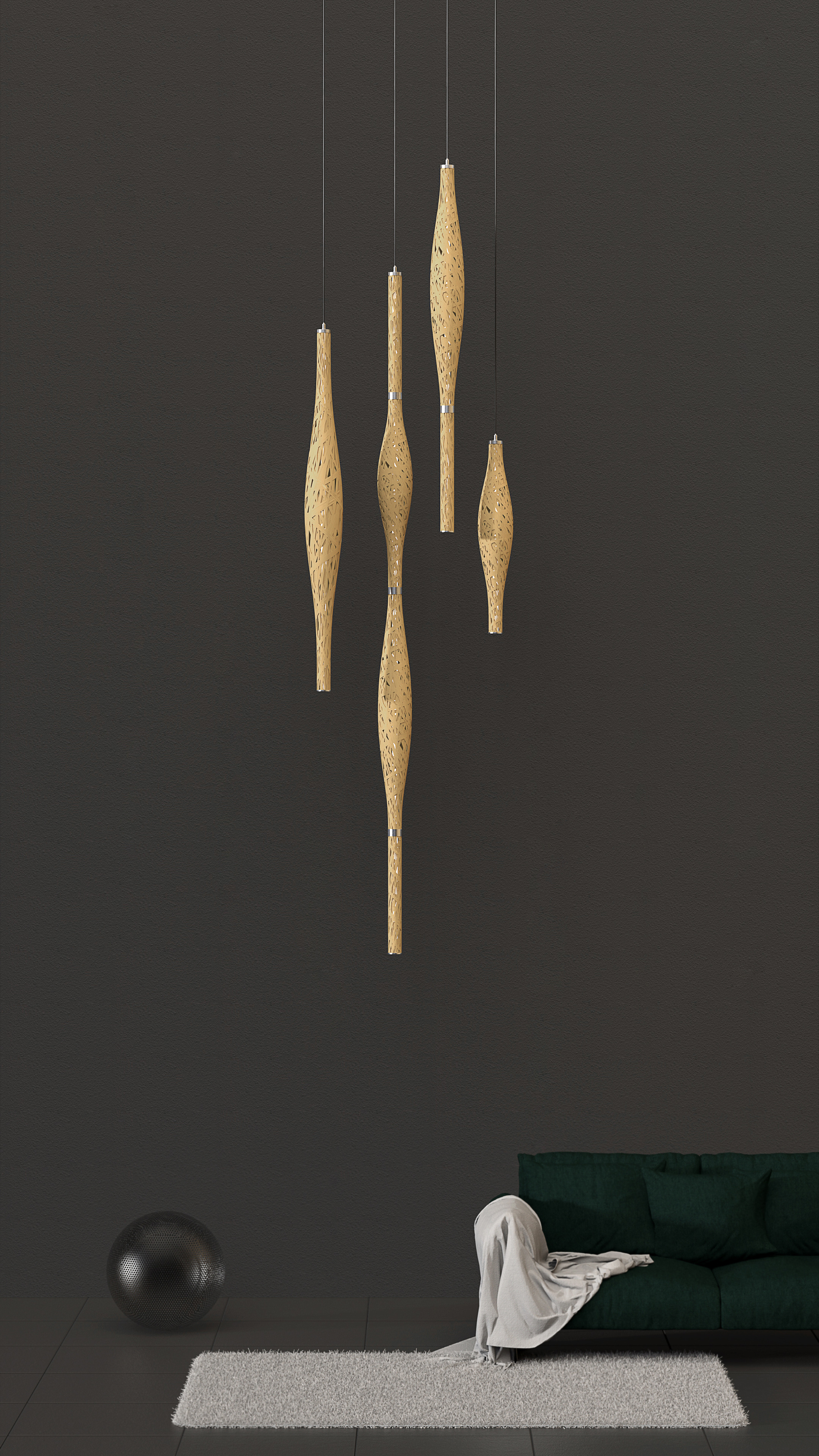 Modular Bamboo Pendant Lamp