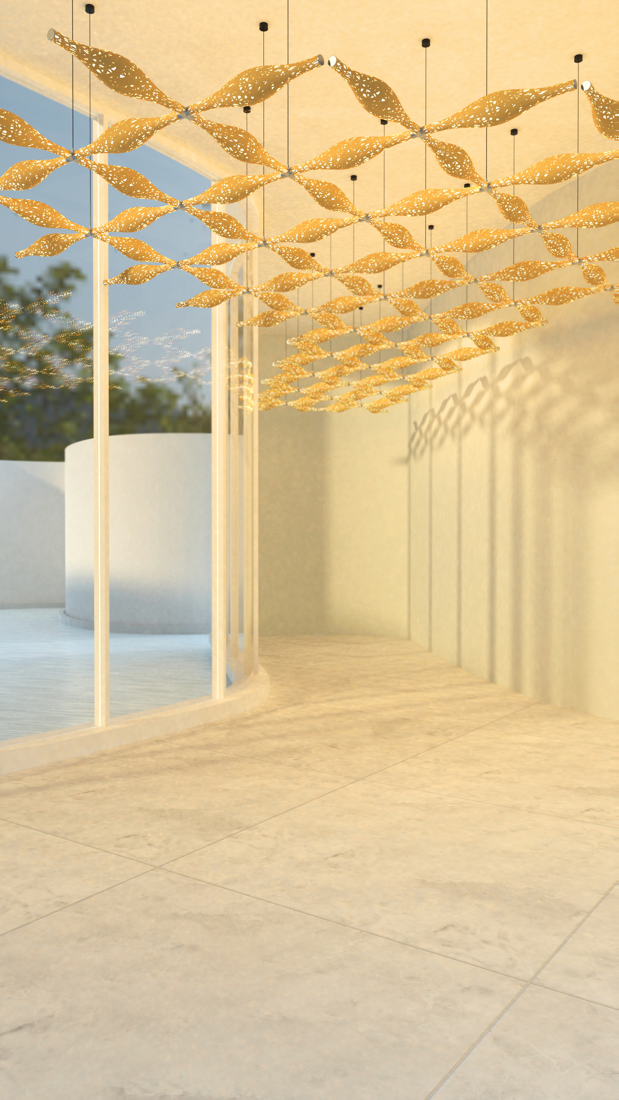 Modular Bamboo Pendant Lamp