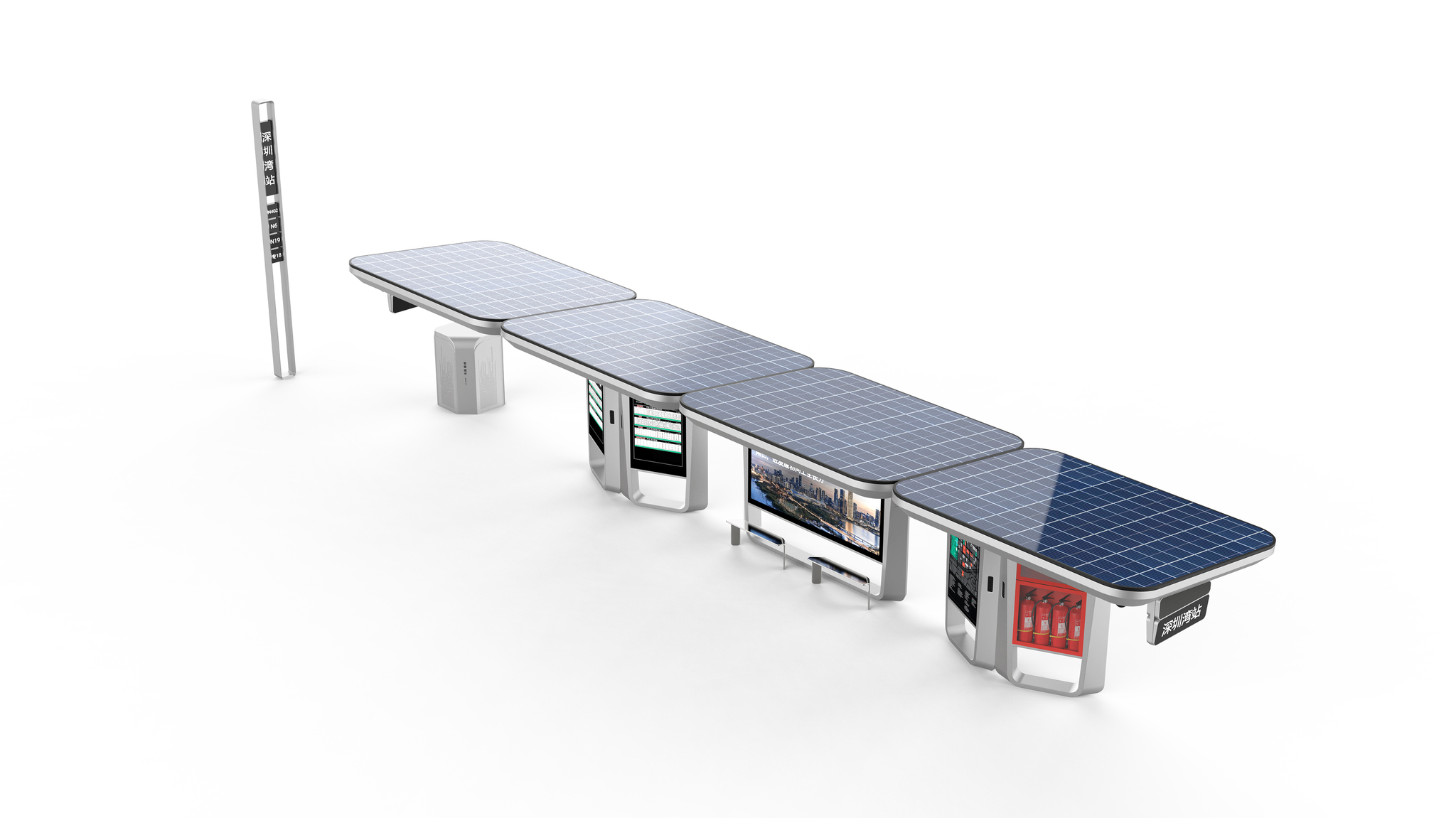 Sustainable urban solar bus station