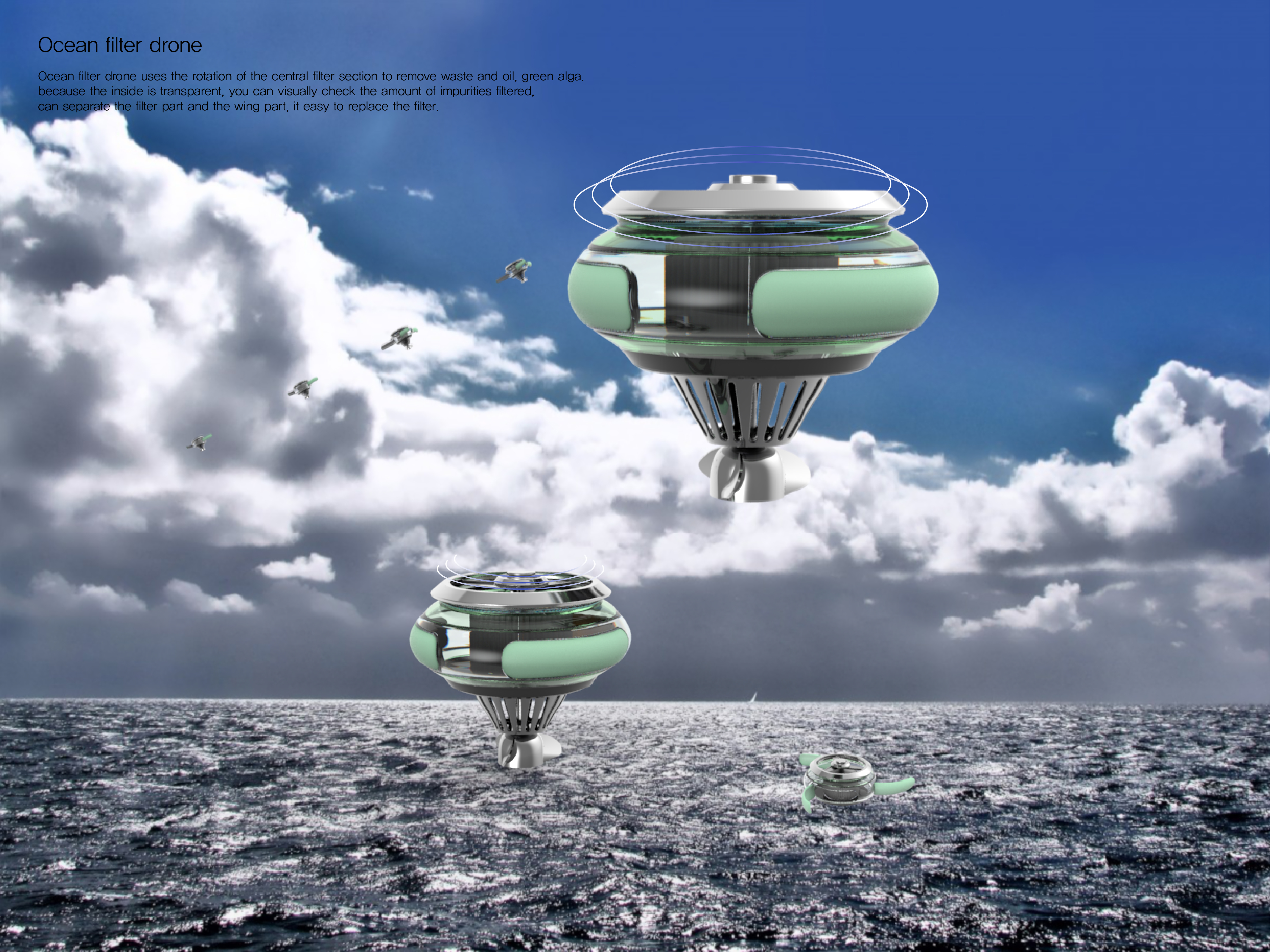 Ocean filter drone