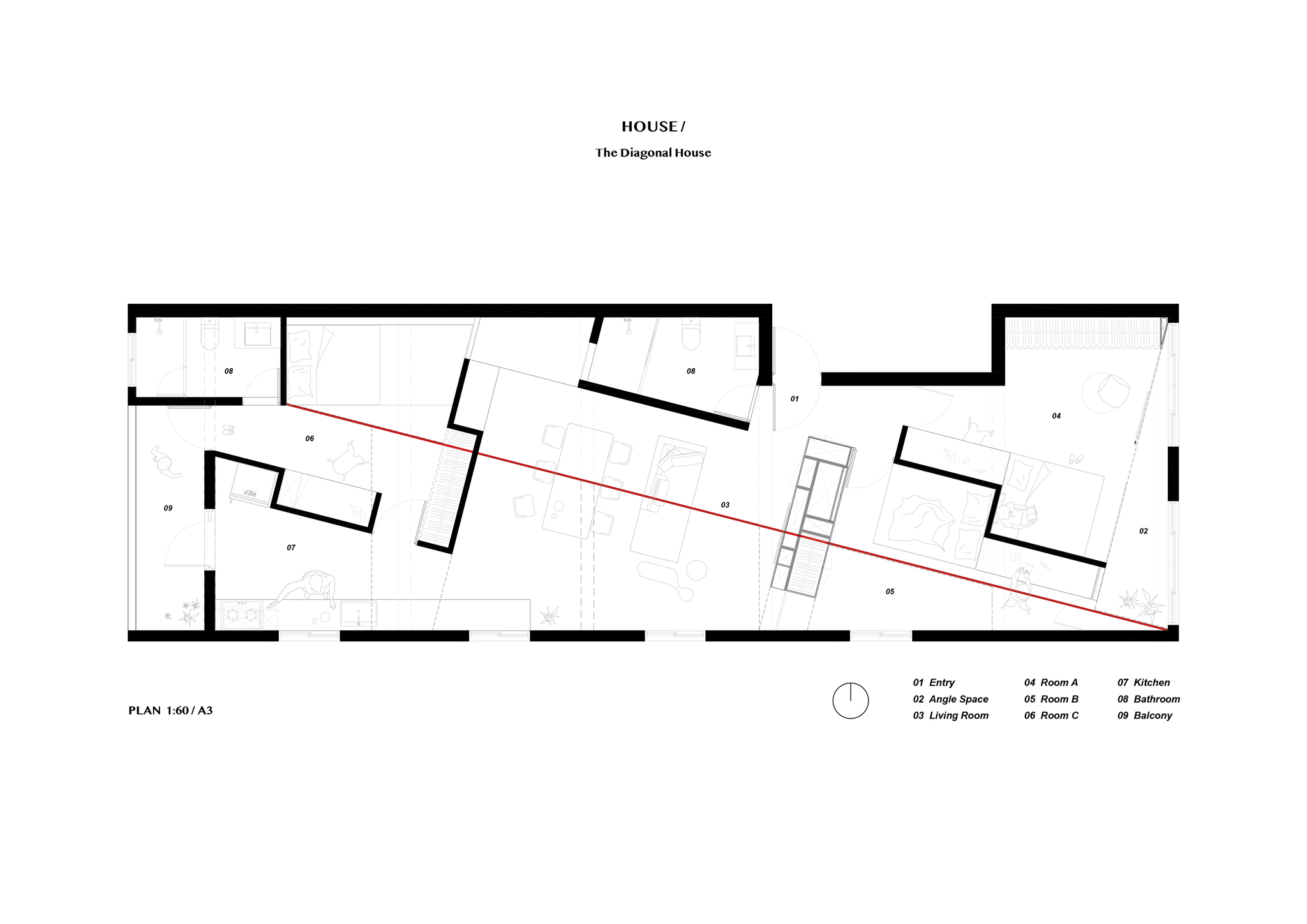 House / (The Diagonal House)