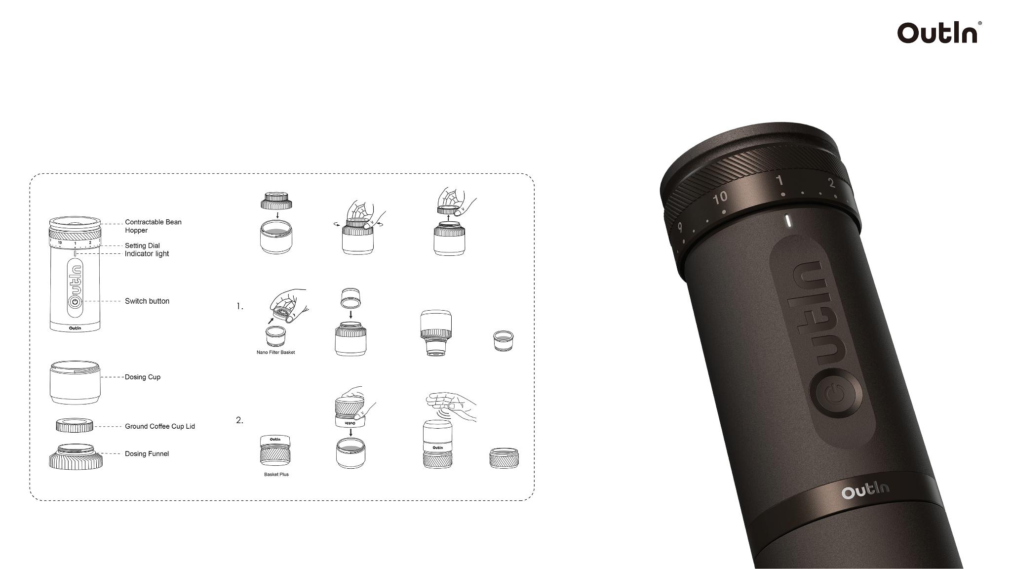 Outln Fino Portable Electric Coffee Grinder