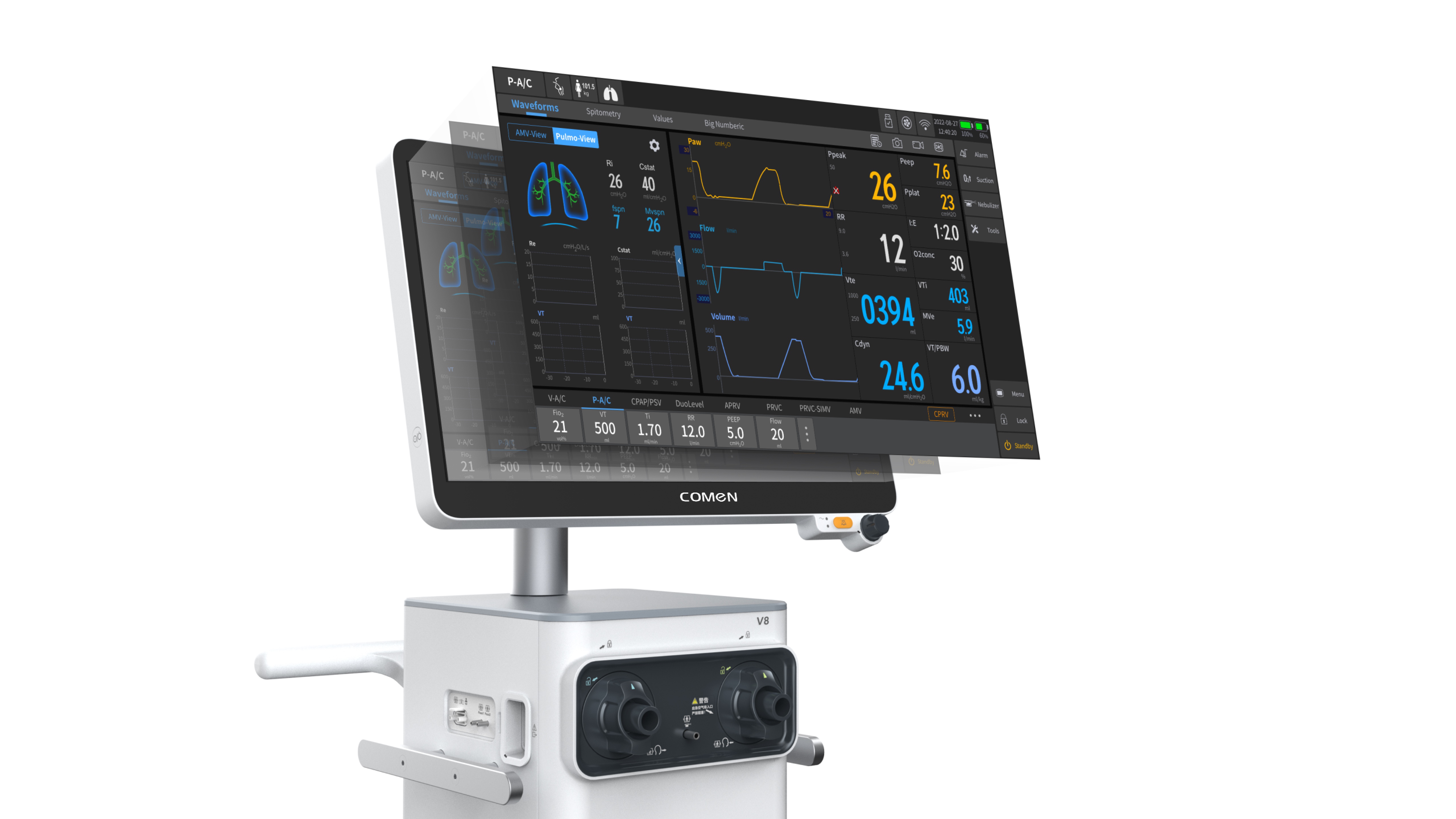 V8 High end critical care ventilator