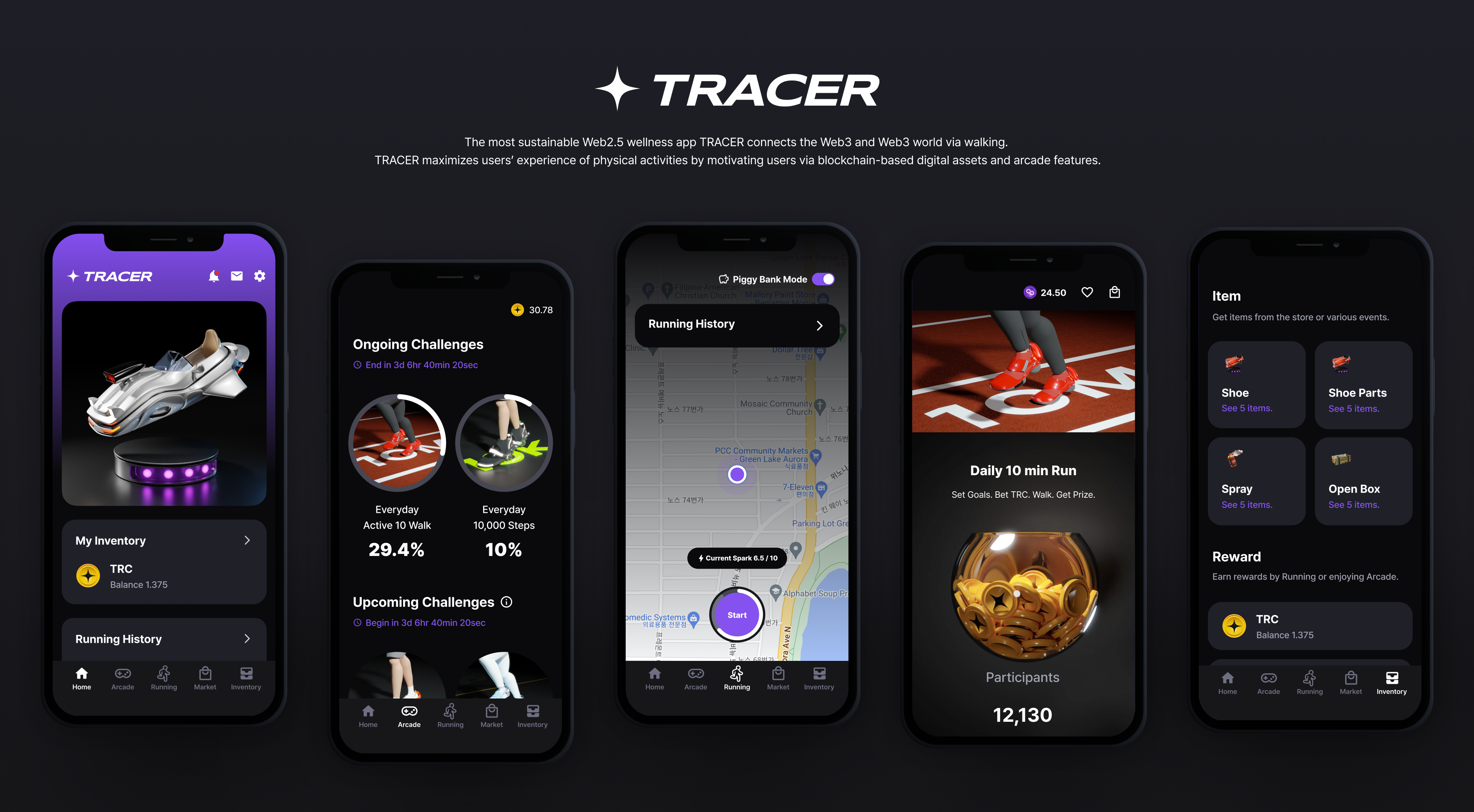 TRACER - Web3-based Exercise Motivation App