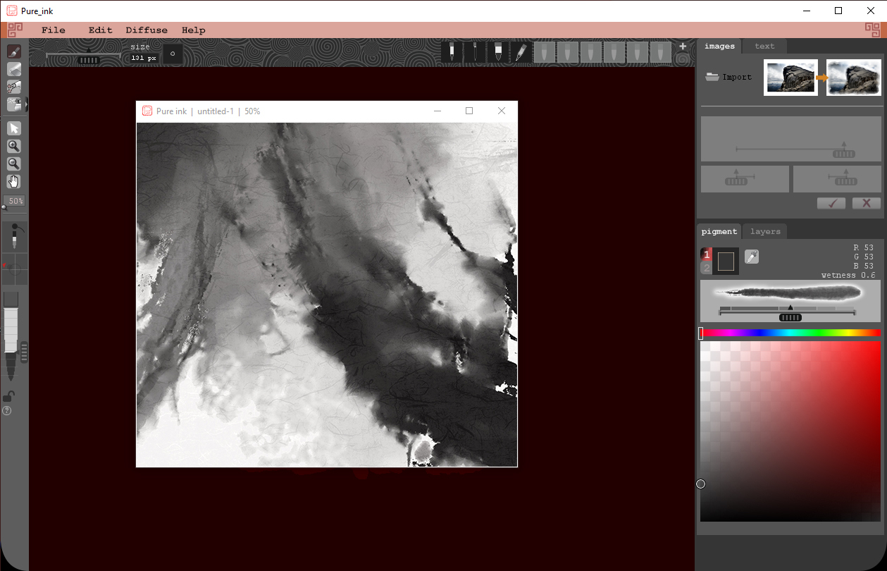 Pure ink - a painting software in Asian Ink Art