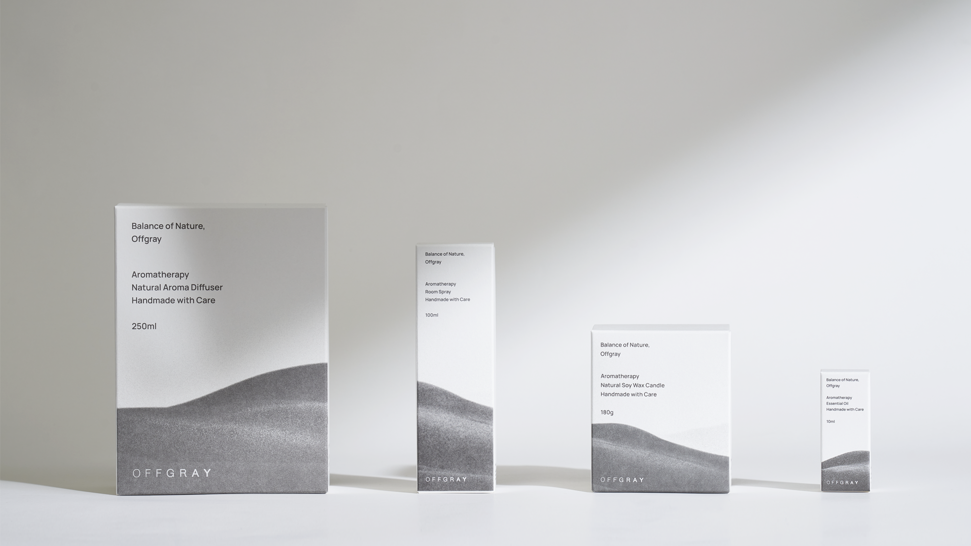 Offgray scent line packaging