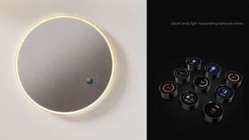 Smart knob light-transmitting bathroom mirror