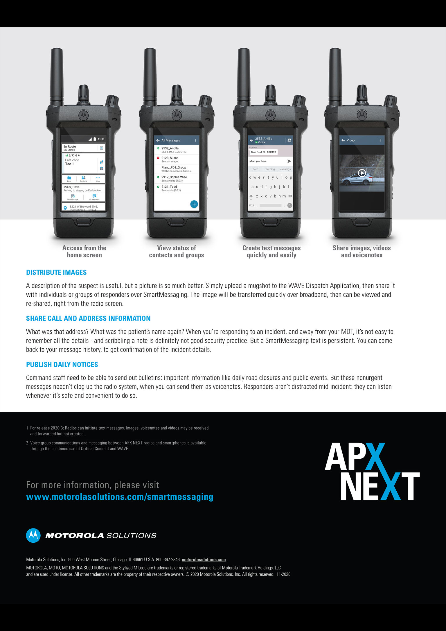 APX NEXT Smart-messaging and Smart-mapping