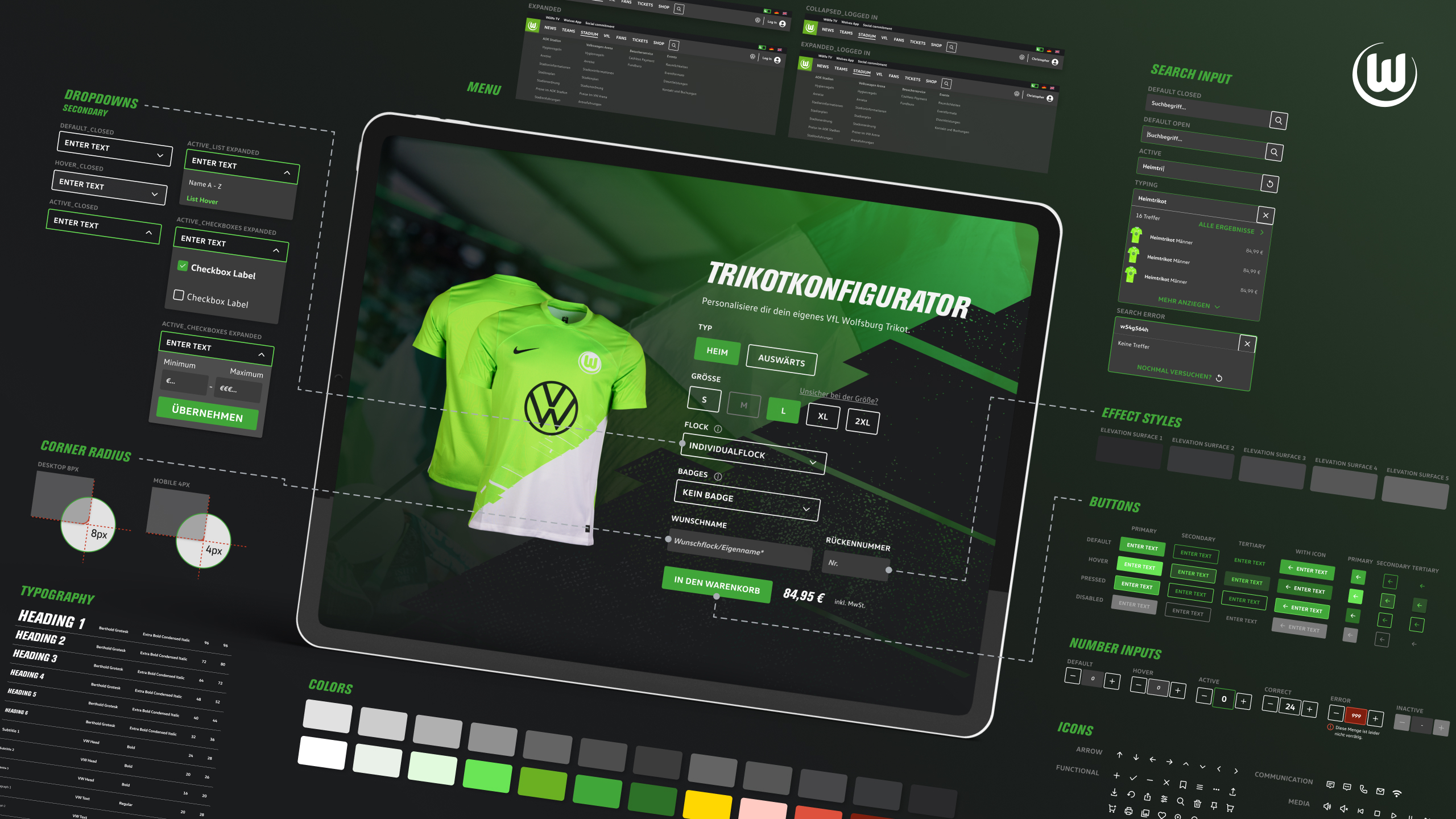 VfL Wolfsburg Match UI Design System