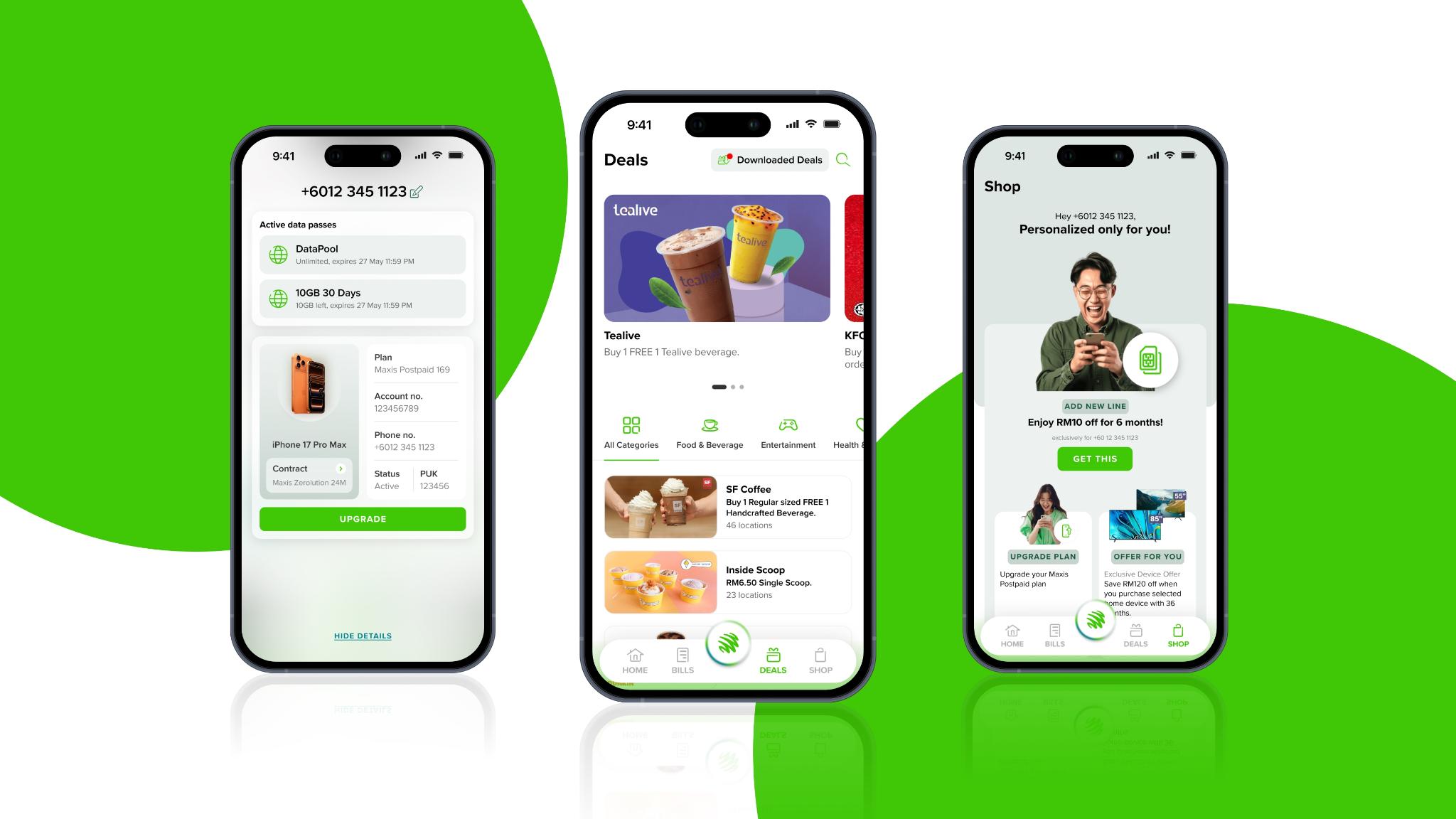 Maxis Self-Serve Mobile Application