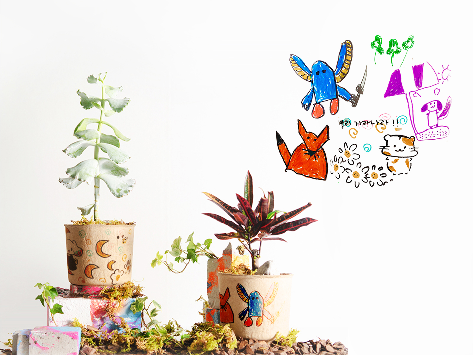Recycled pulp paper pot