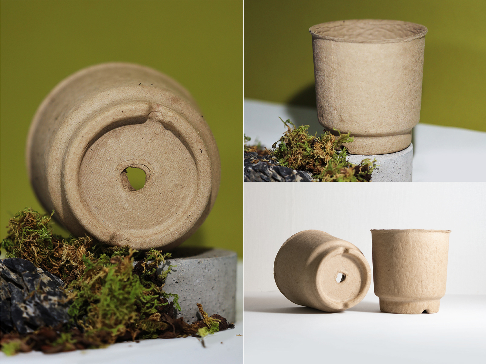 Recycled pulp paper pot
