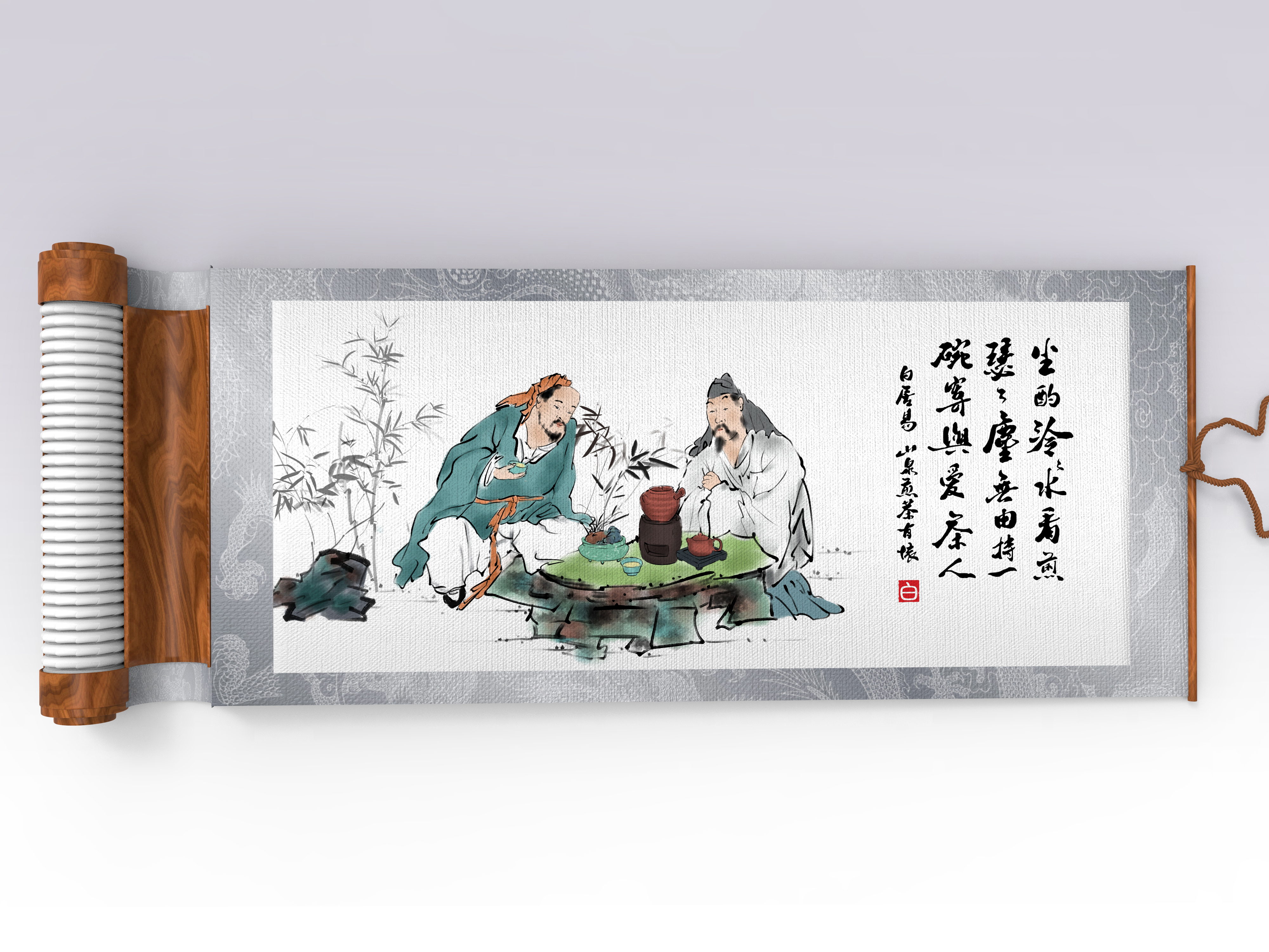 Scroll painting tea package