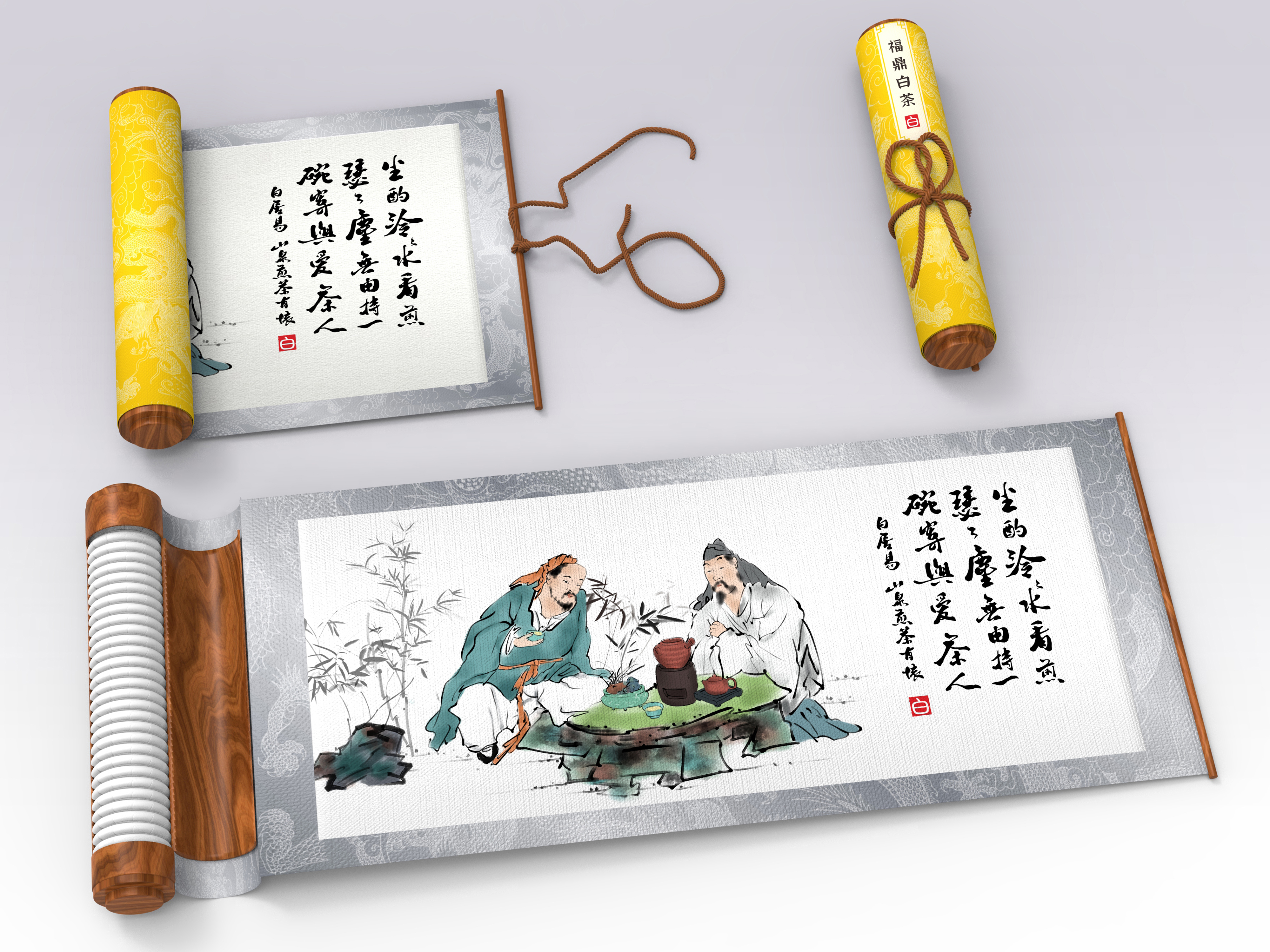 Scroll painting tea package