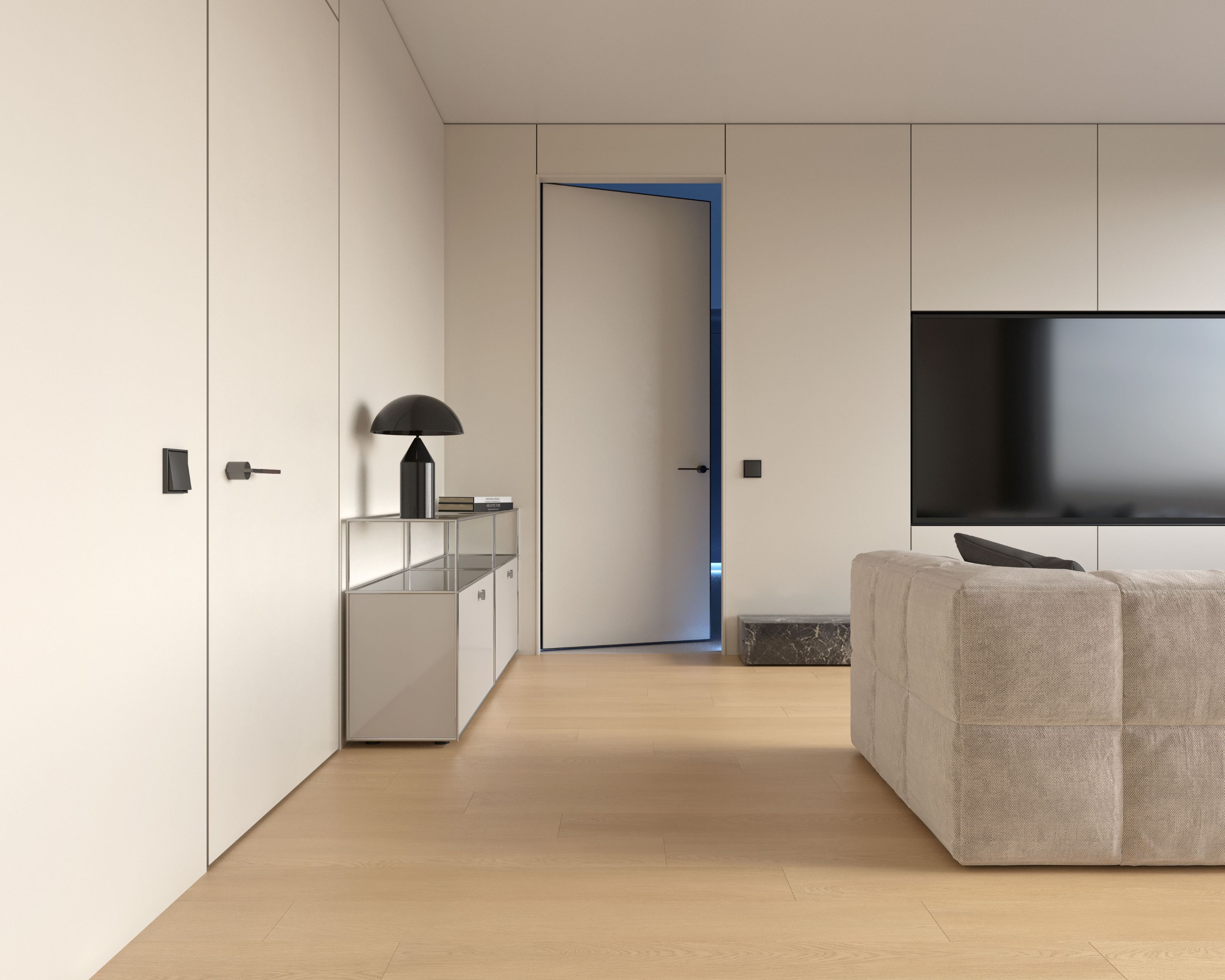 Door and Aluminum modular functional door frame