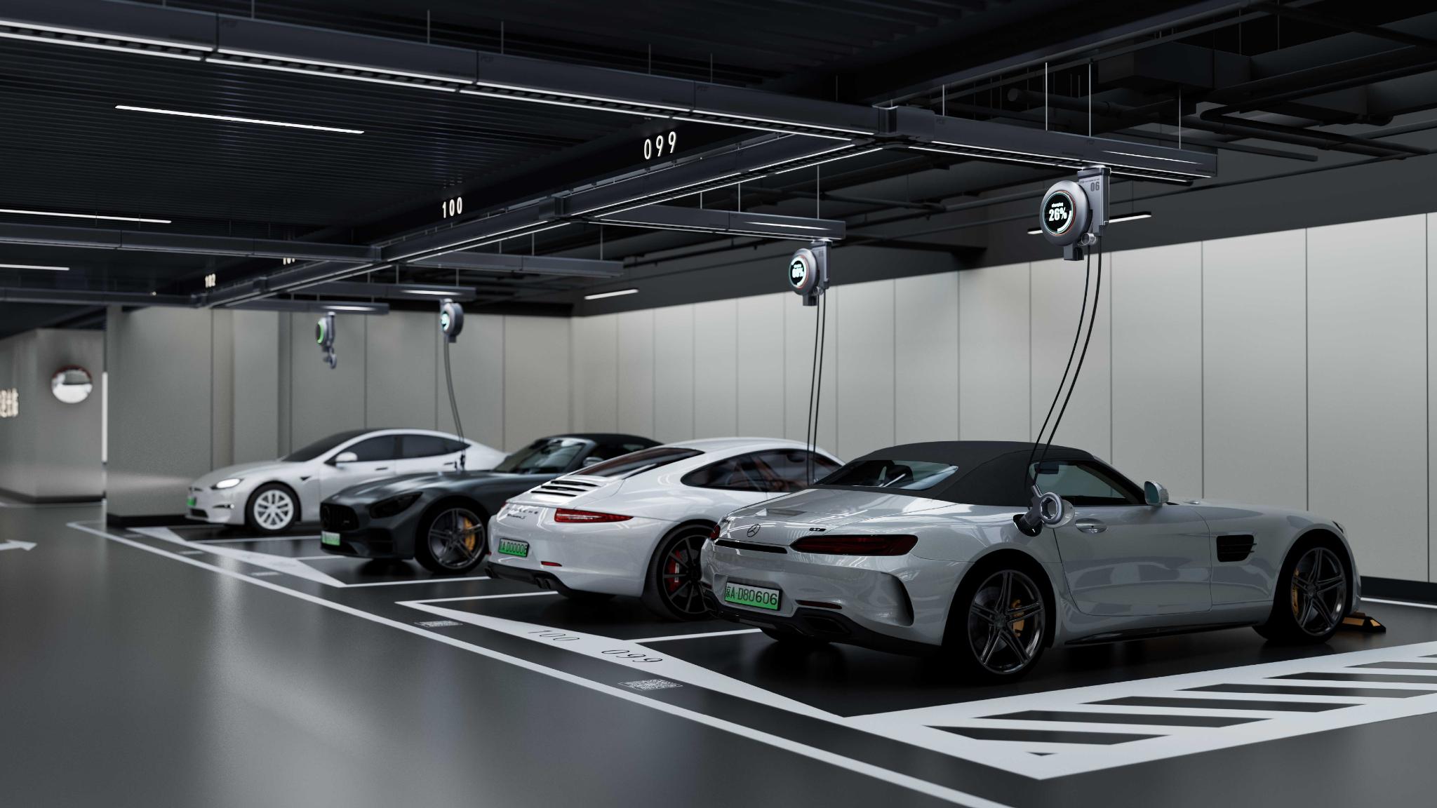 Indoor Parking Slide Rail Charging Device