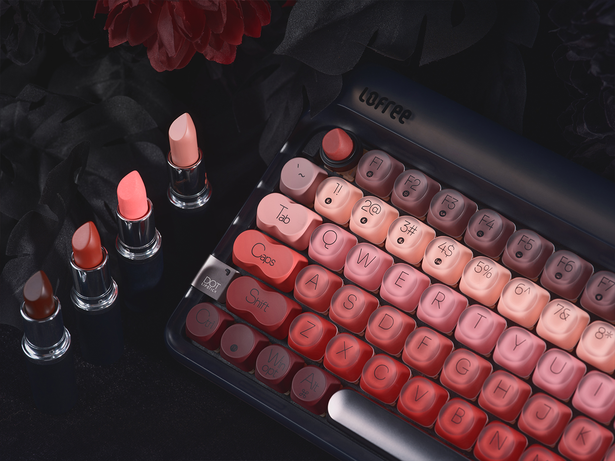 DOT Tri-mode Mechanical Keyboard-Lipstick