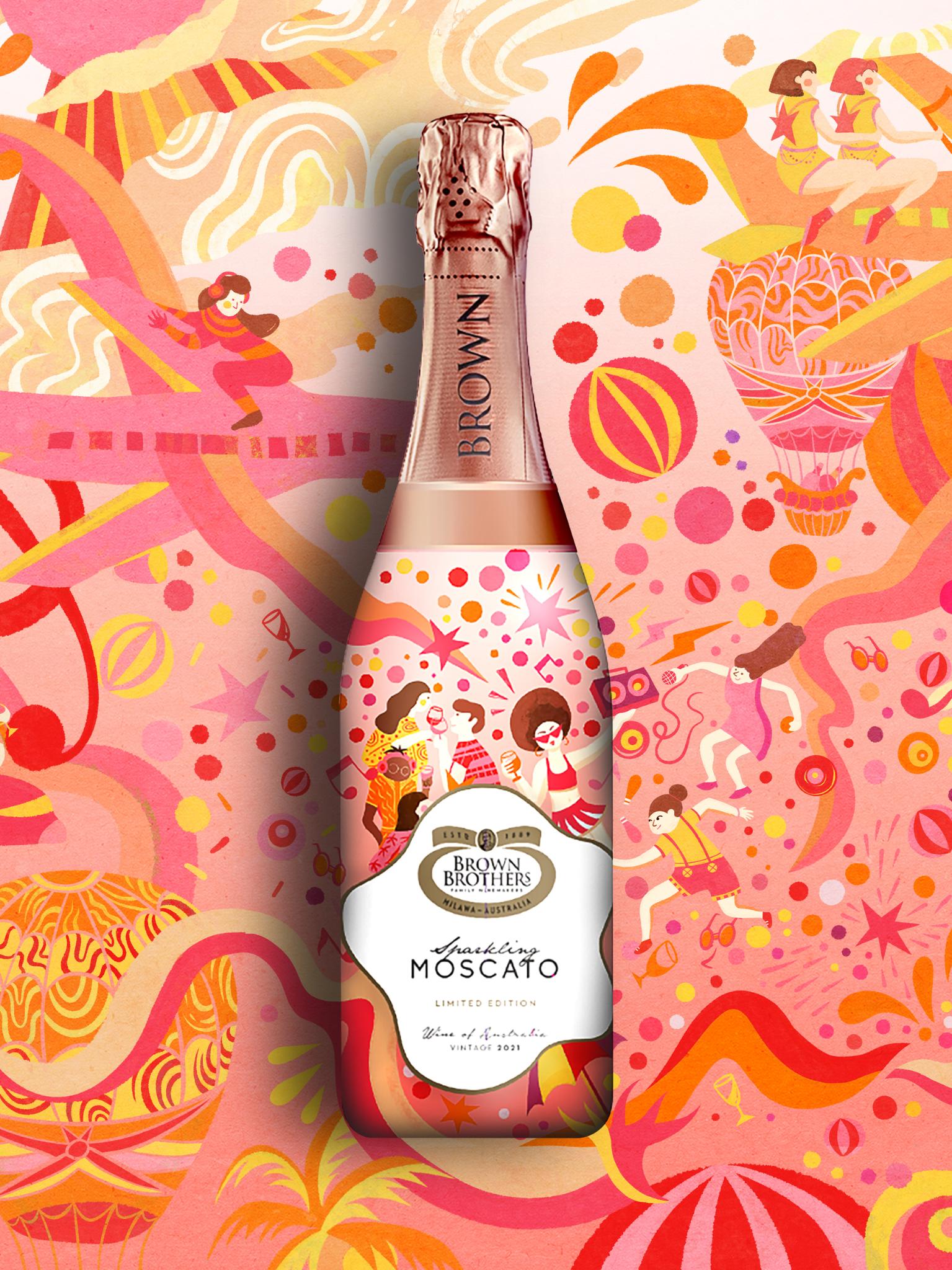 Brown Brothers Fruity Sparkling Moscato Packaging