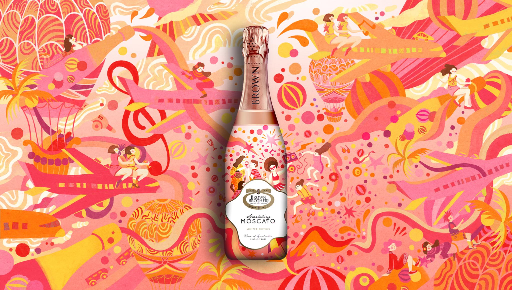 Brown Brothers Fruity Sparkling Moscato Packaging