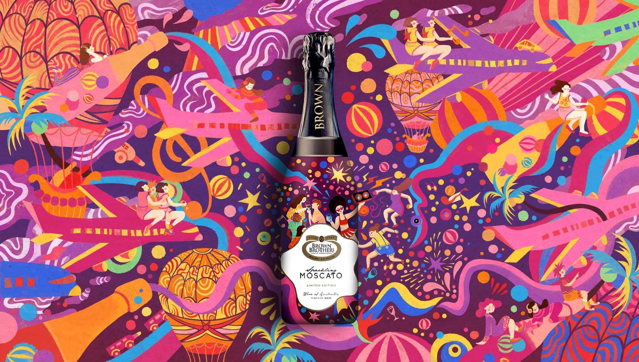 Brown Brothers Fruity Sparkling Moscato Packaging