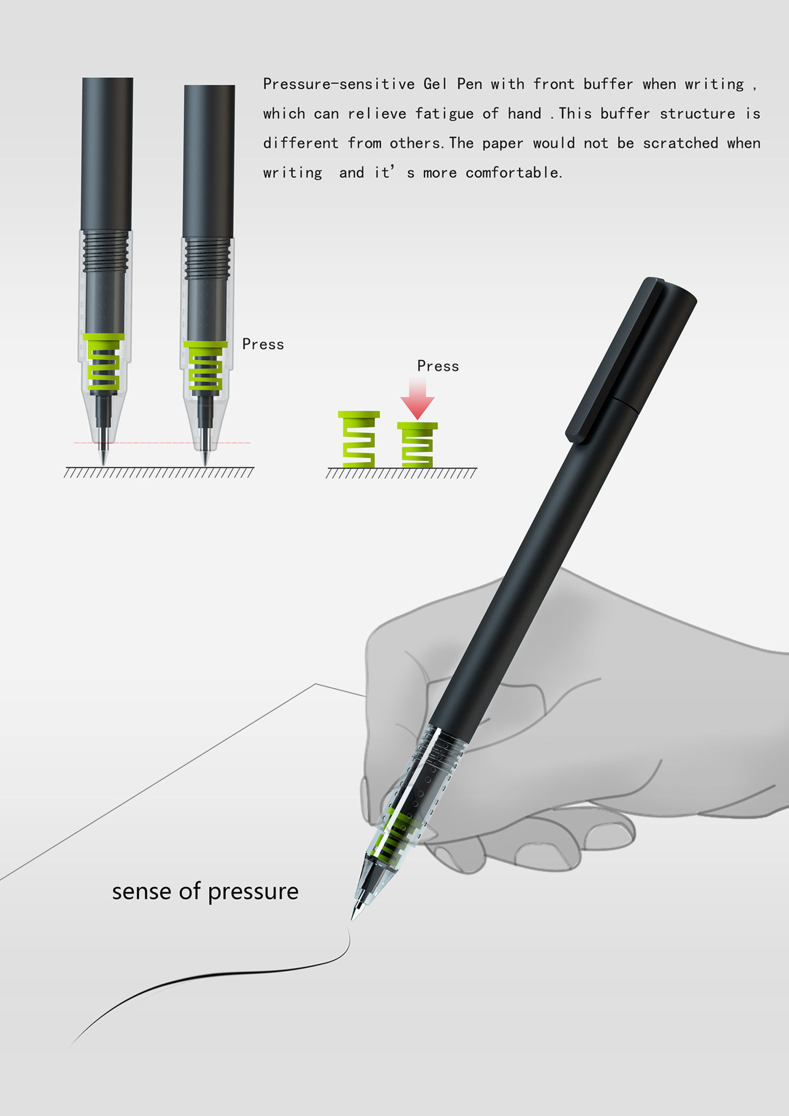 Enjoy Writing—Pressure sensitive Gel pen