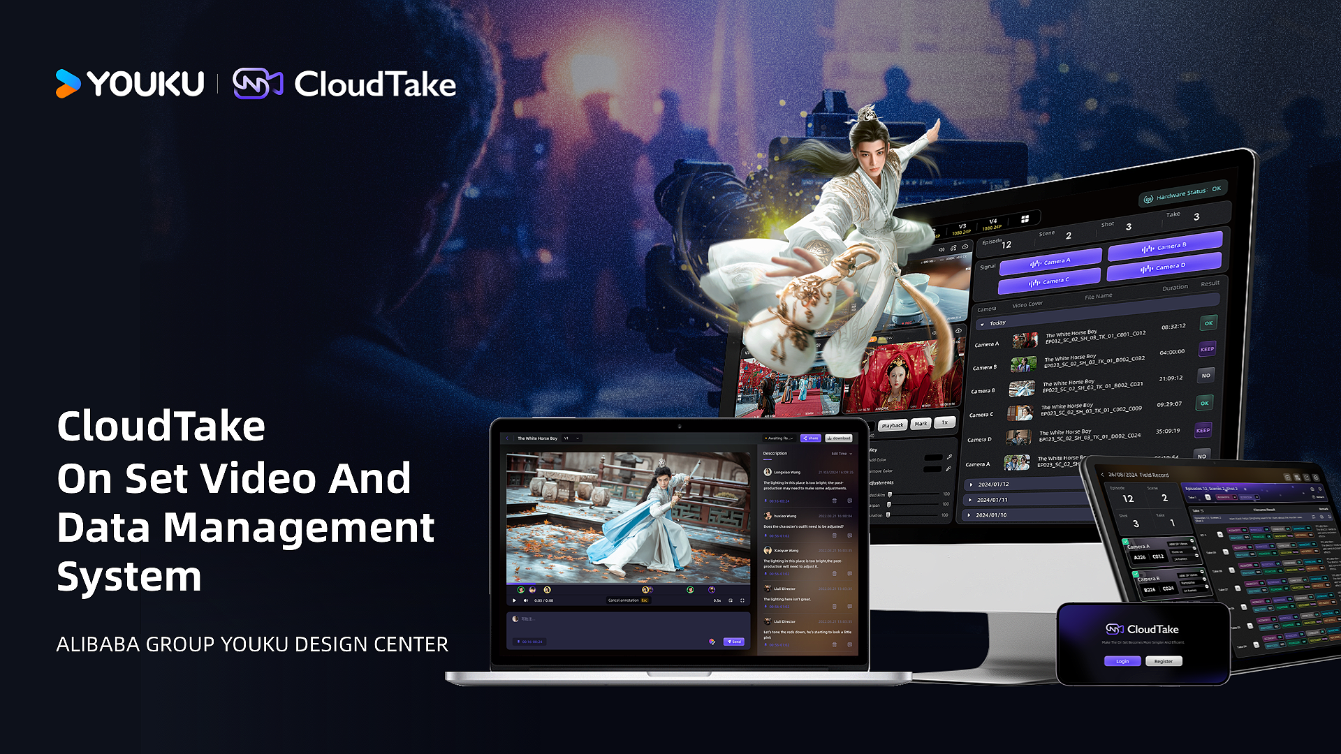 Cloudtake:on set video and data management system