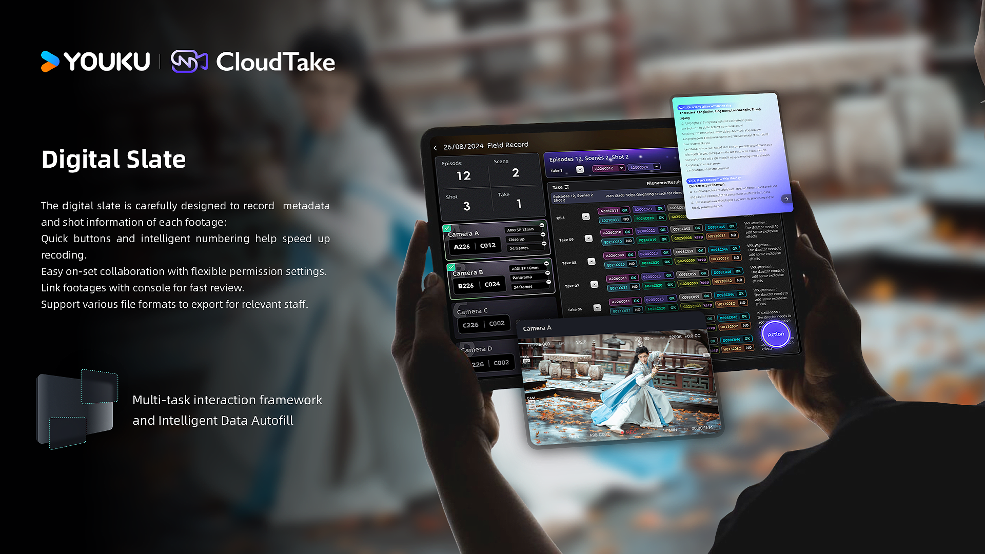 Cloudtake:on set video and data management system