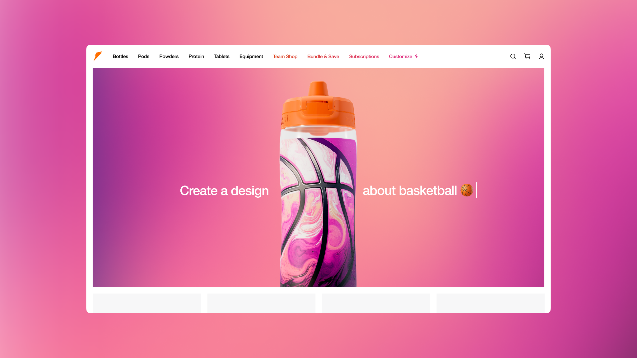 Gatorade Generative AI Bottle Customizer