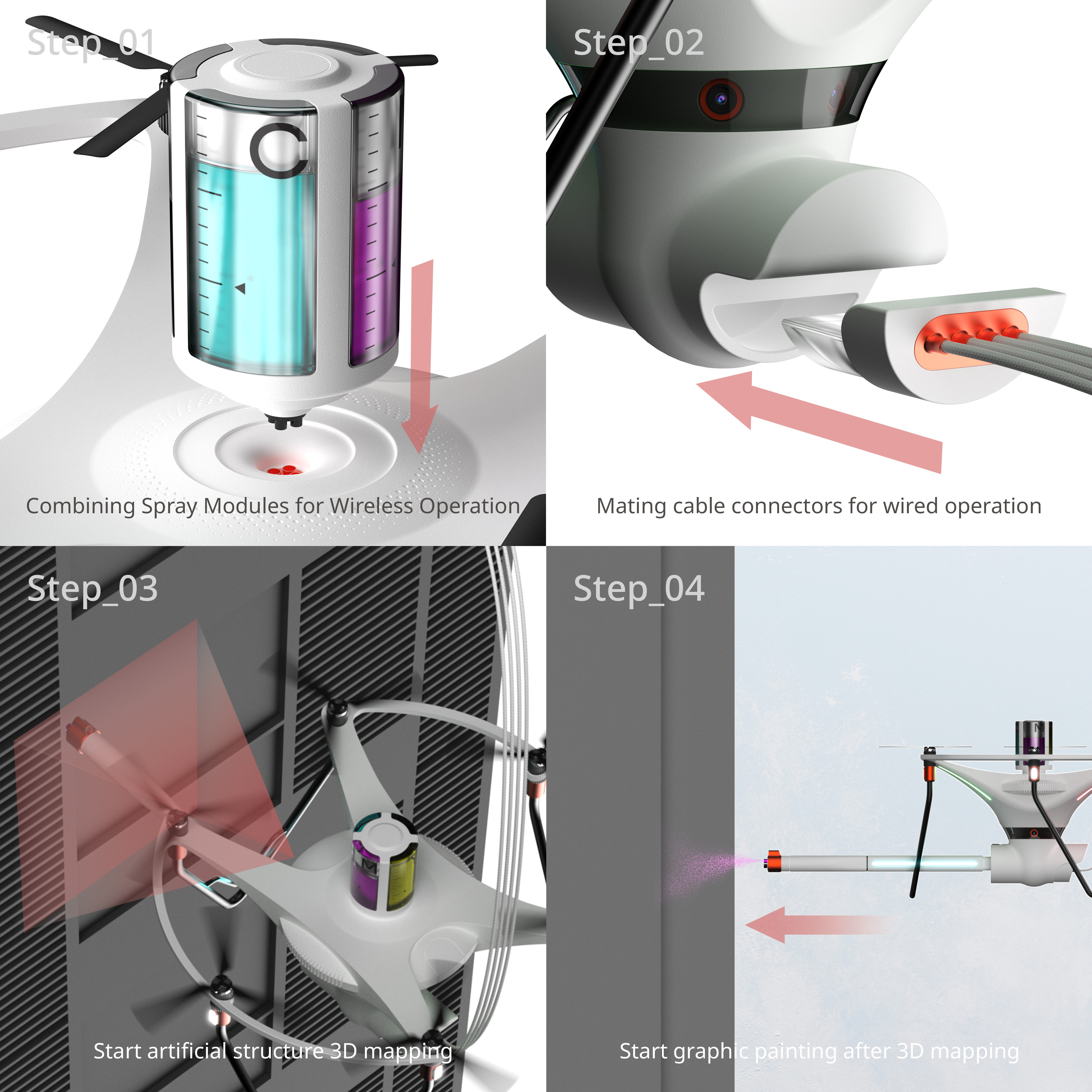 Artificial Structure Graphics Painting Drone