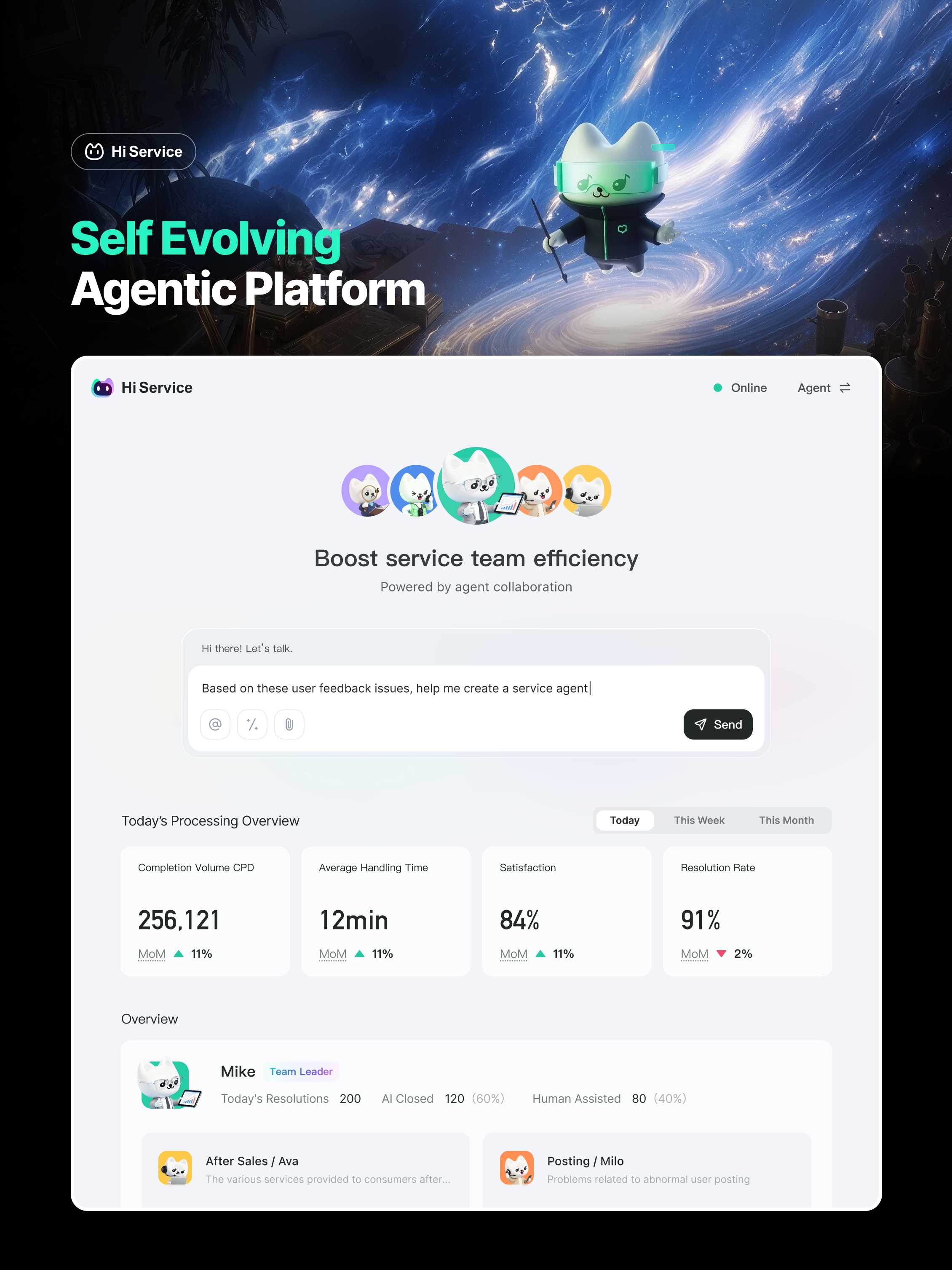 Hi Service-Self Evolving Agentic Platform
