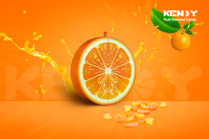 Kendy's orange flavor candy packaging