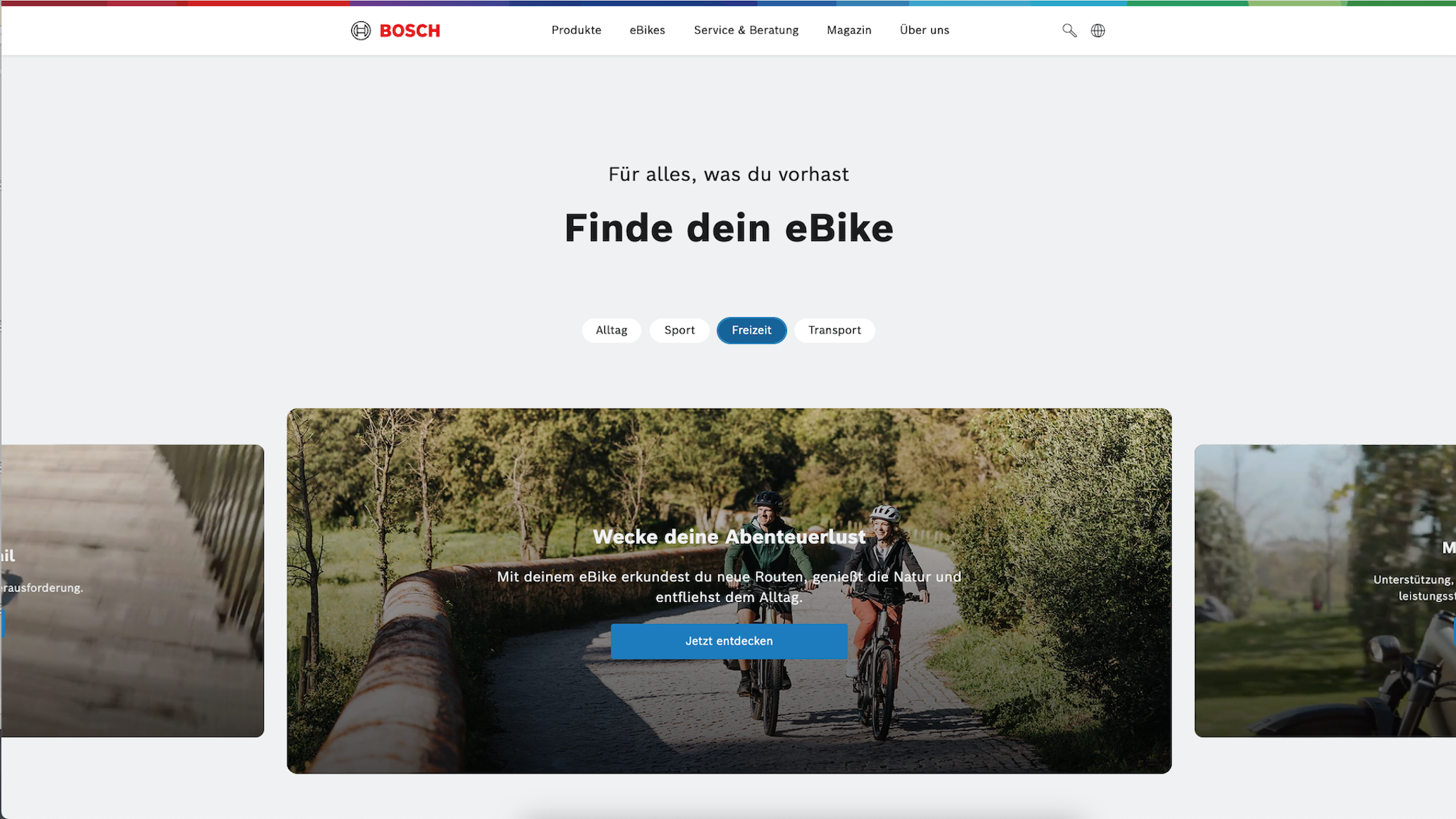 bosch-ebike.com Website Relaunch CX Concept
