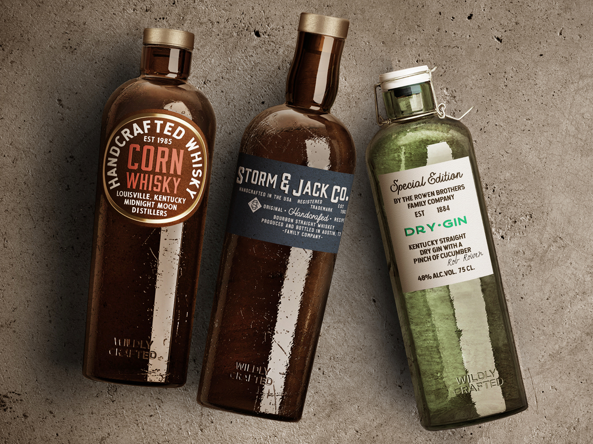 WILDLY CRAFTED, Bottles for Spirits & Wines