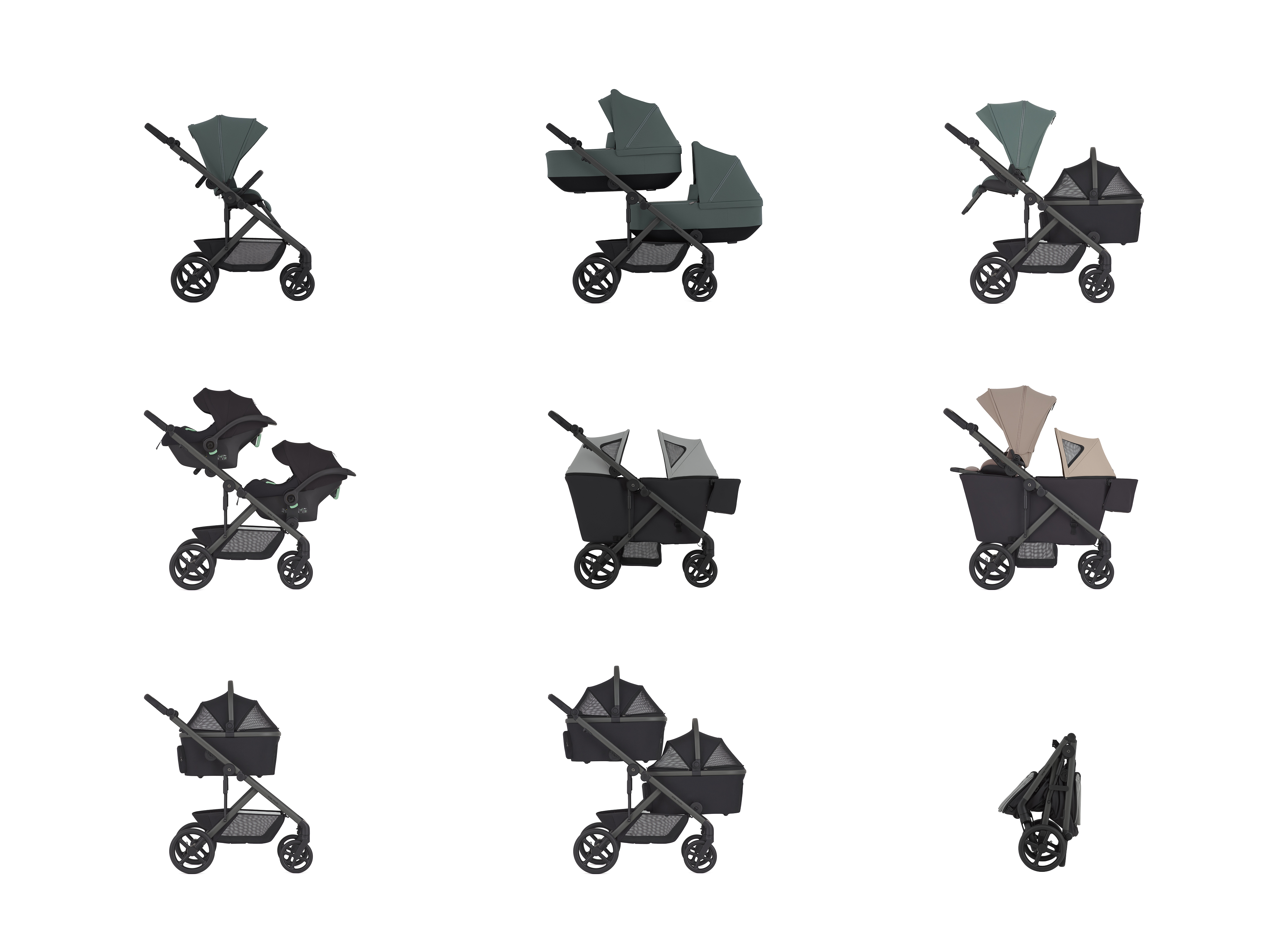 Modu single, twins, wagon and pet carrycot