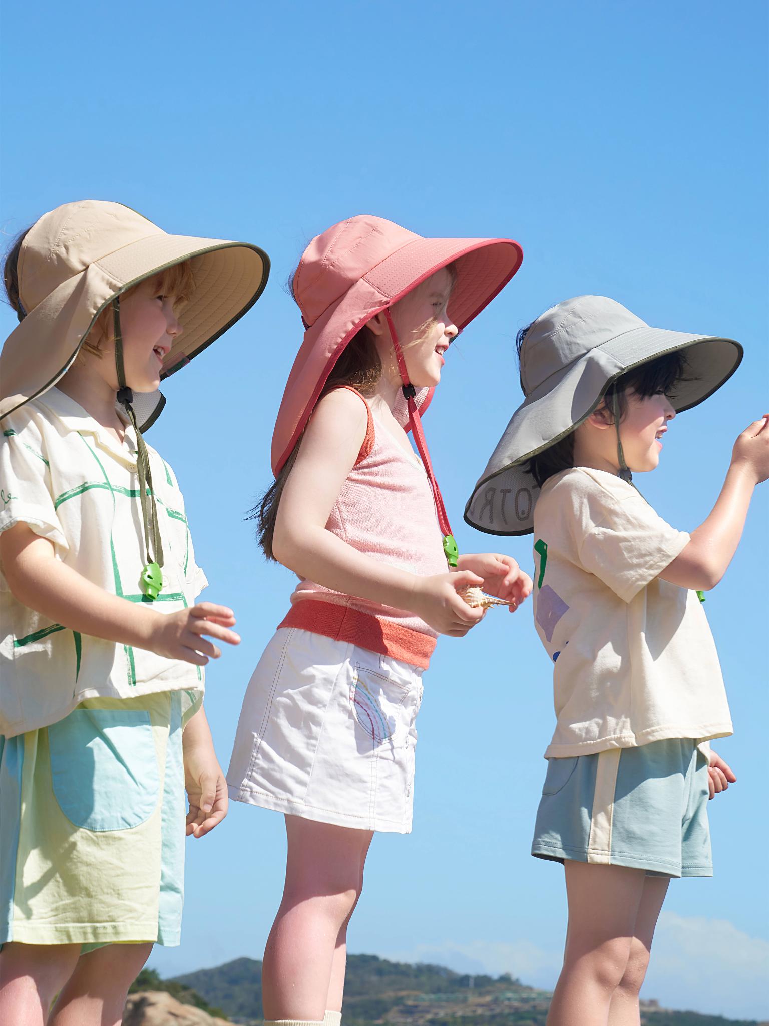Hollow Top Sun Hat with A Neck Flap