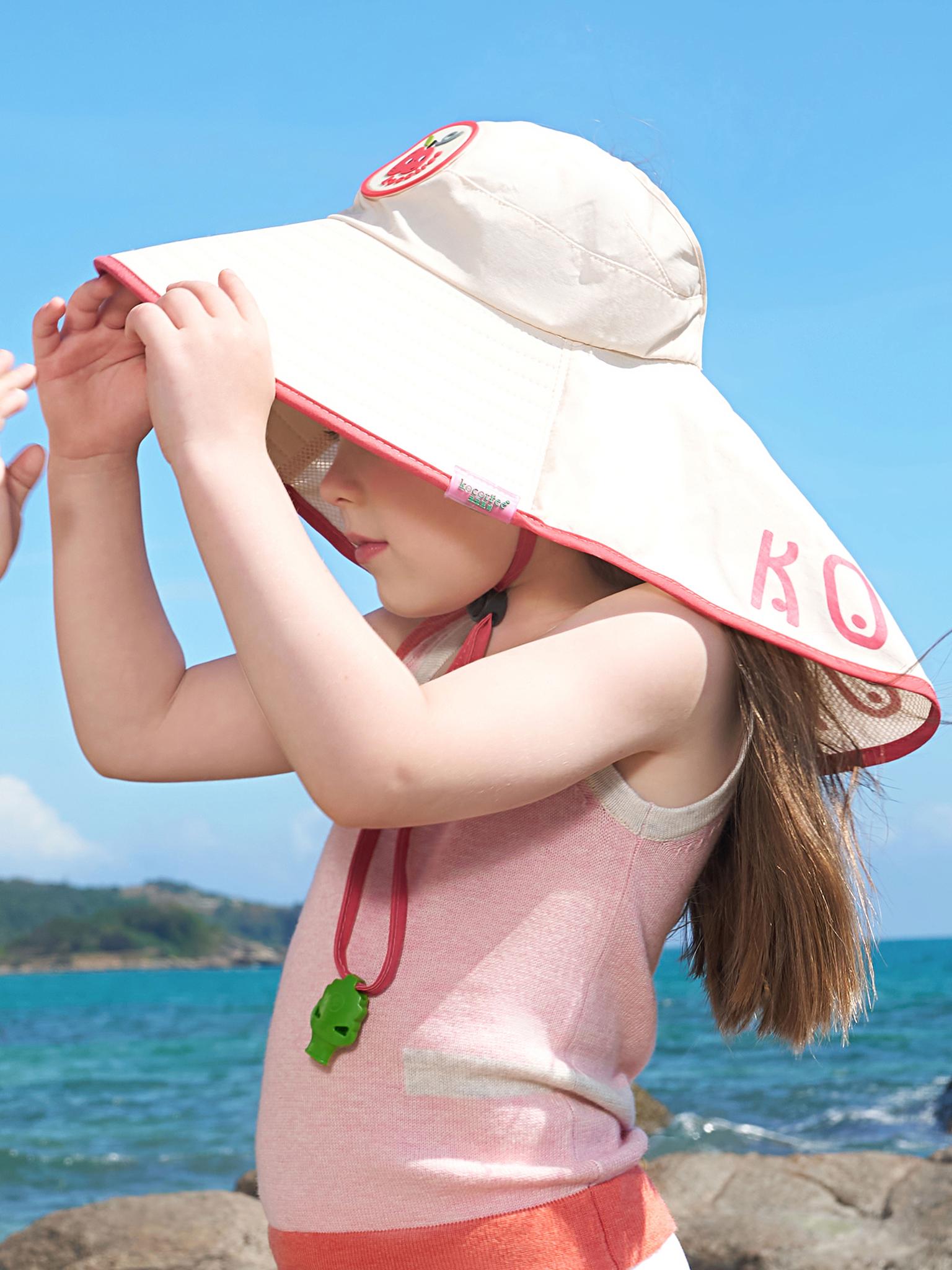 Hollow Top Sun Hat with A Neck Flap