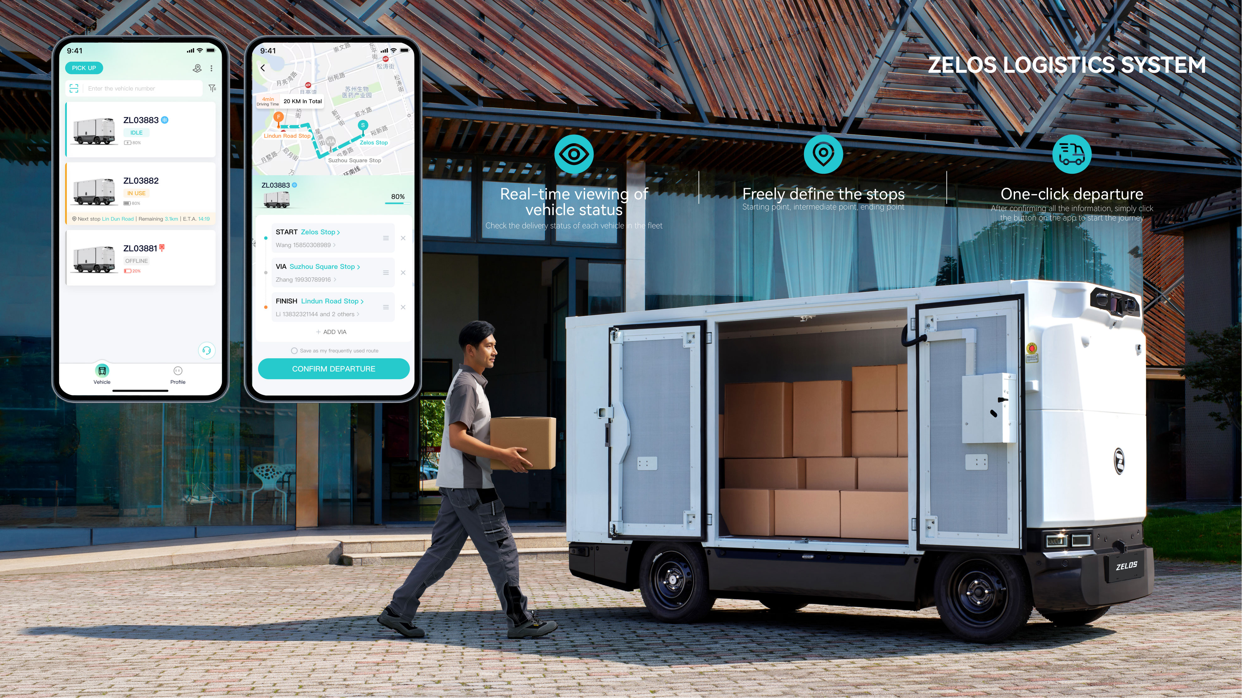 Zelos Intelligent Delivery Vehicle and System