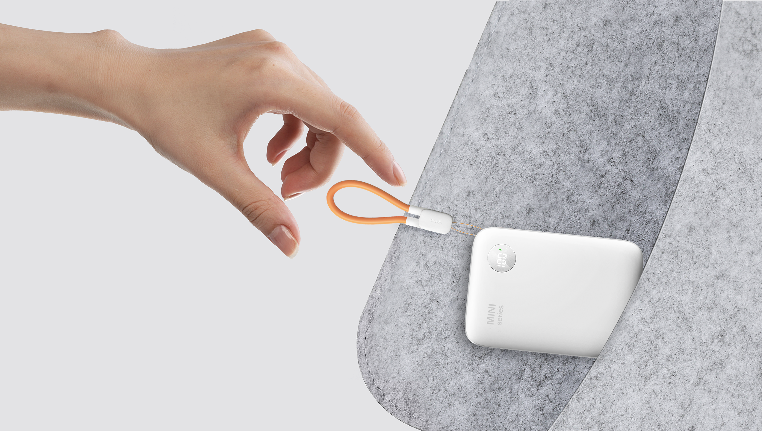 MINI Power Bank with Integrated Cable