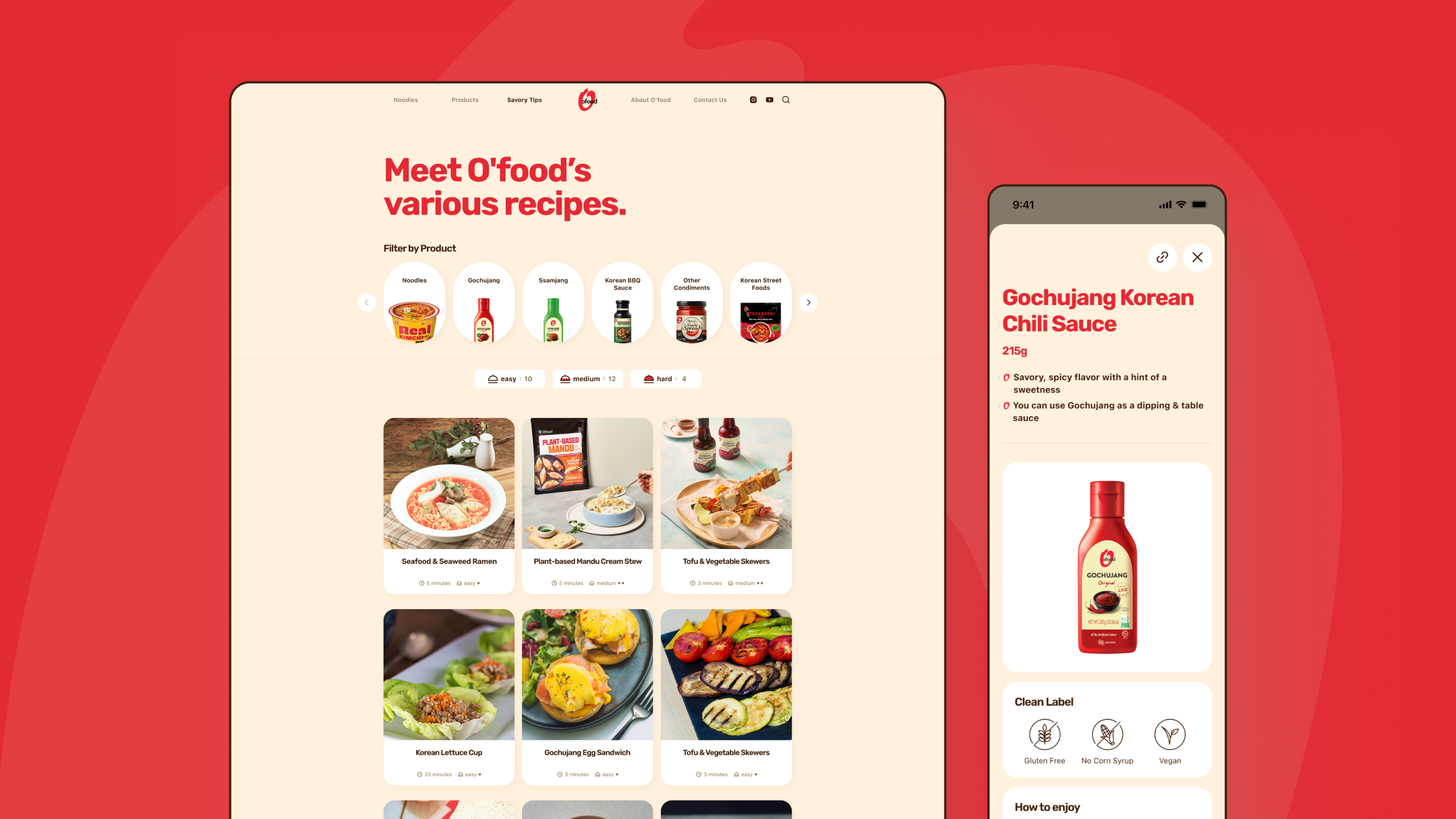 O'food Global Website