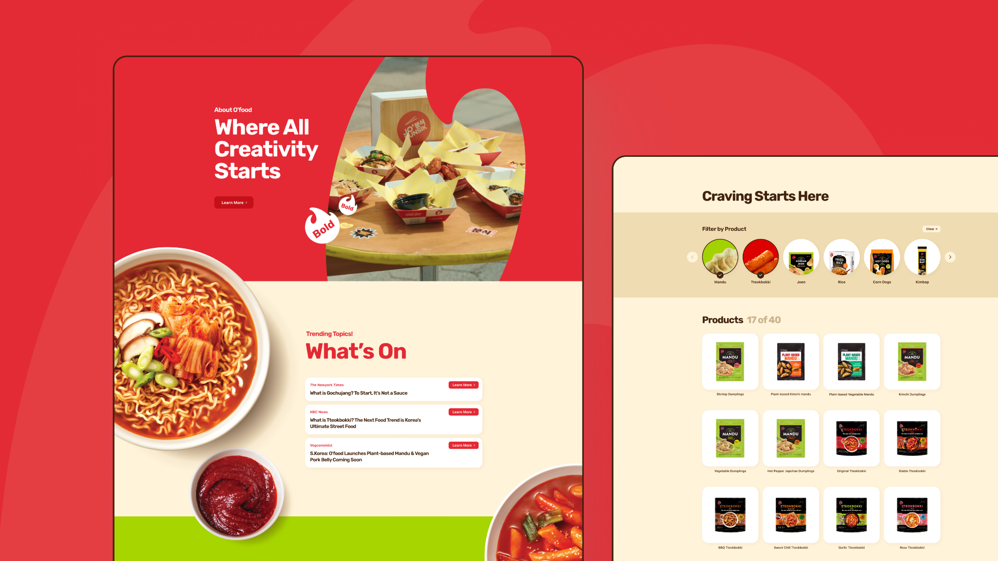 O'food Global Website