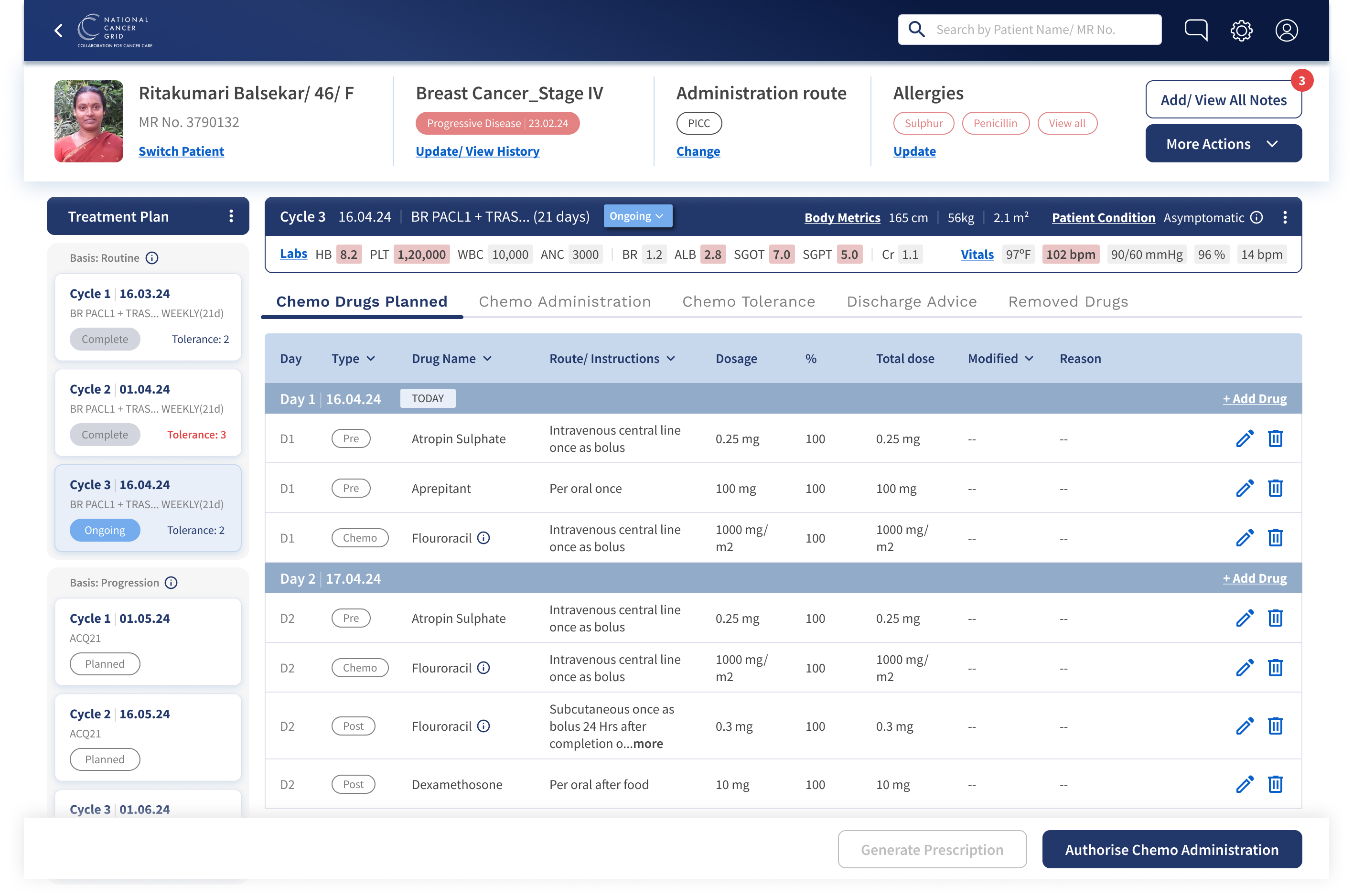 Chemotherapy Management Platform