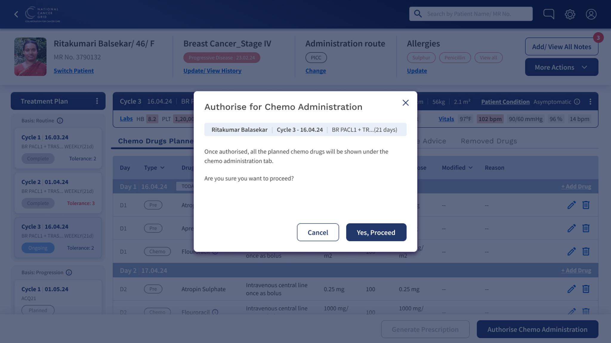 Chemotherapy Management Platform