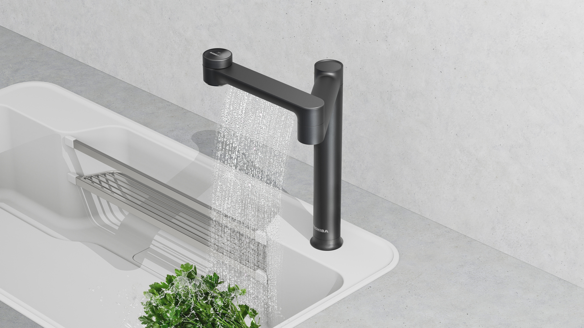 Folding cantilever faucet