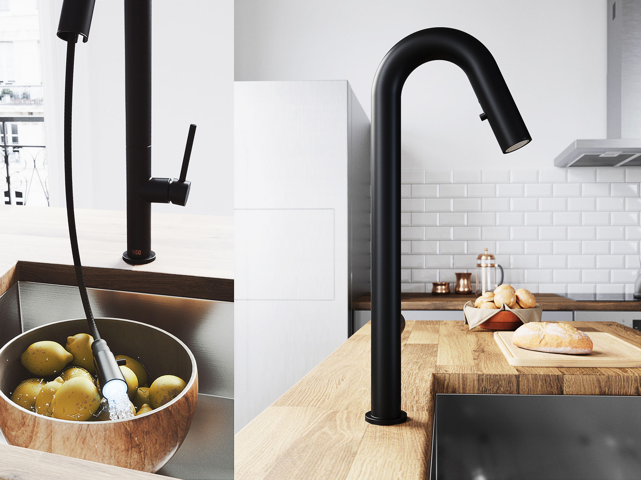 VIGO OAKHURST LED PULL-DOWN KITCHEN FAUCET