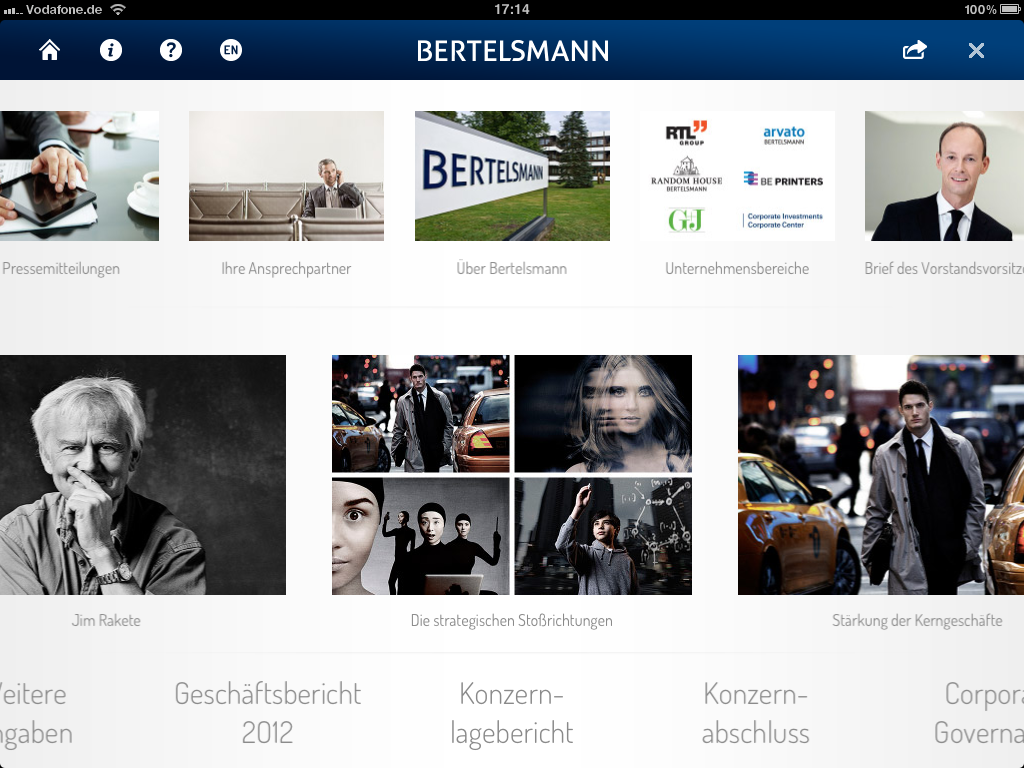Bertelsmann GeschäftsberichtsApp 2012