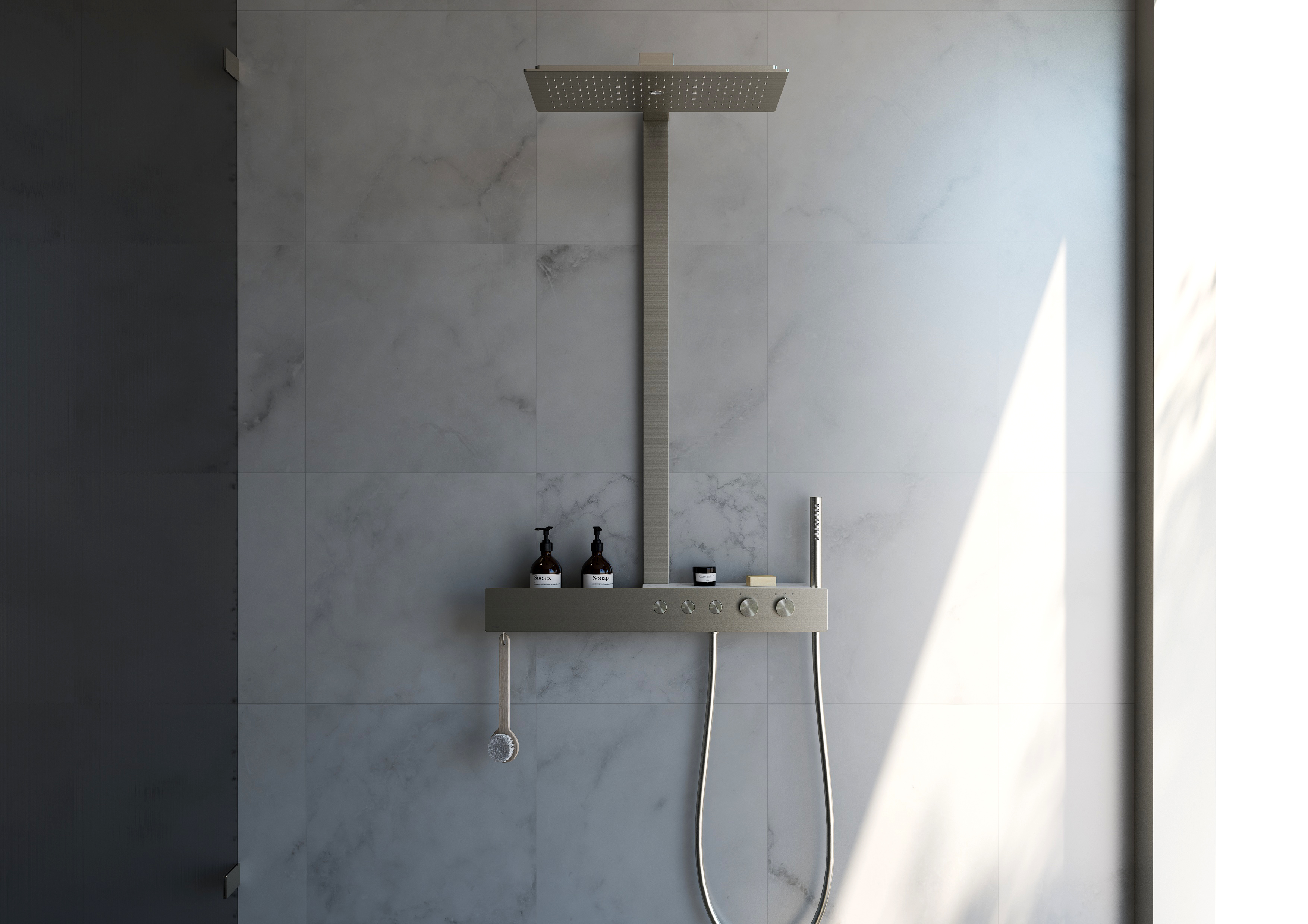 Thermostatic Shower Column with Shelf