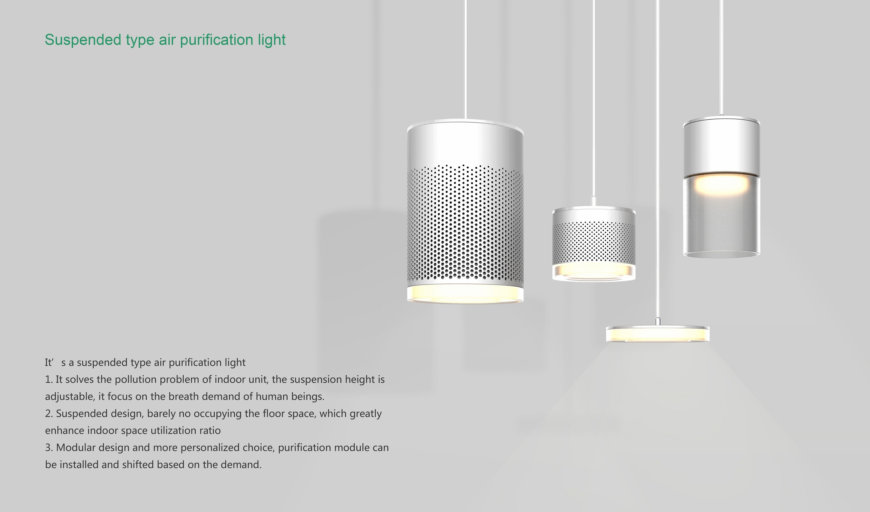 Suspended type air purification light