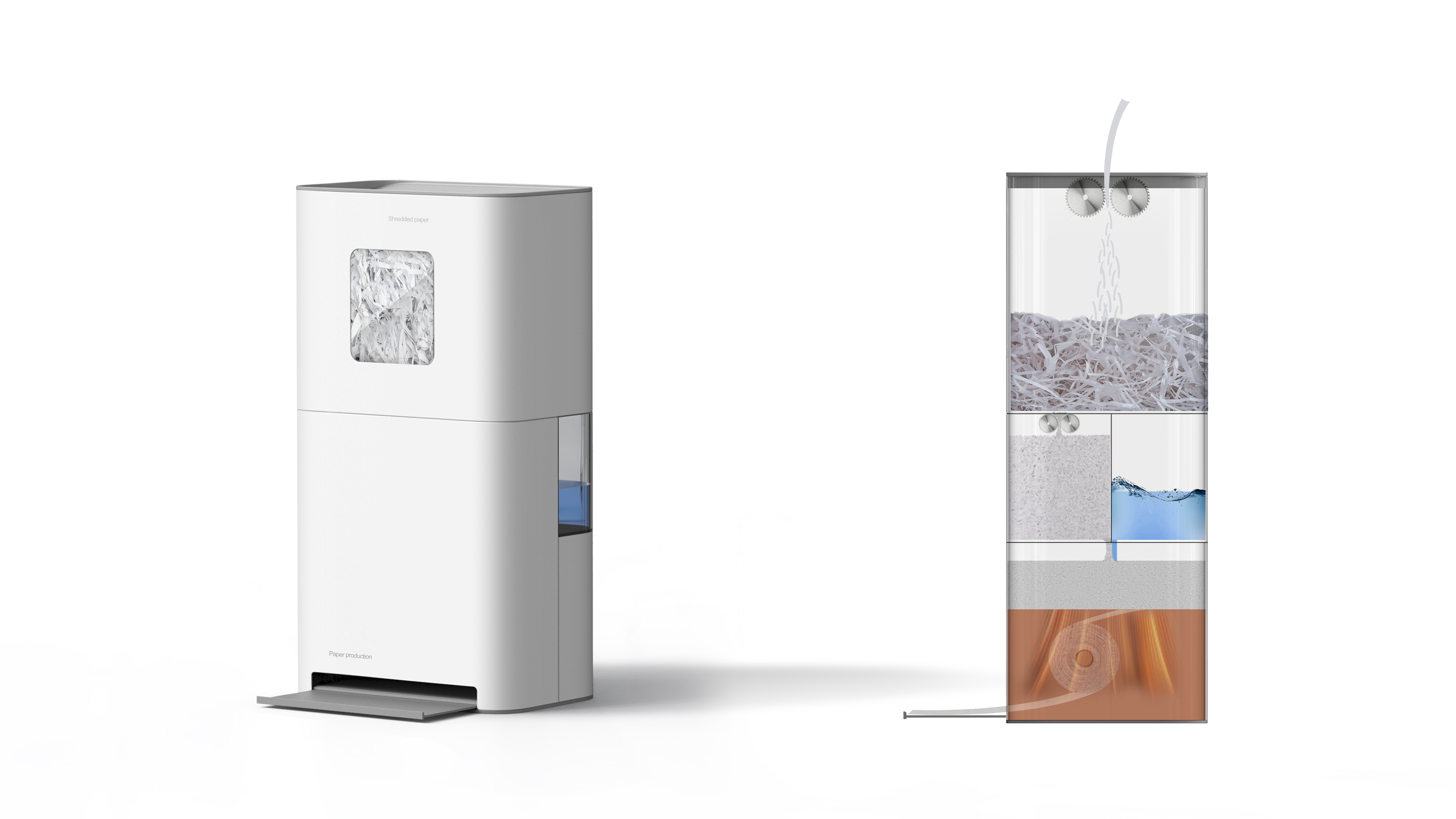 Wasted paper recycling shredder