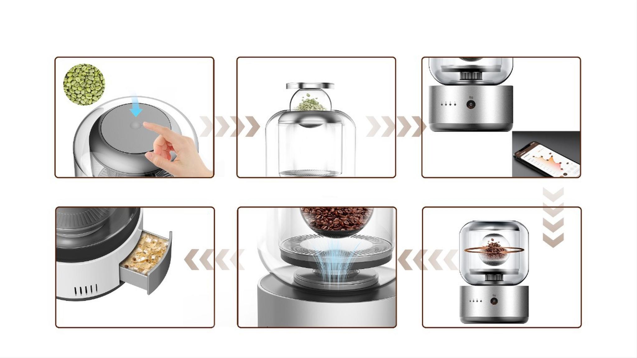 Magnetic levitation coffee bean roaste